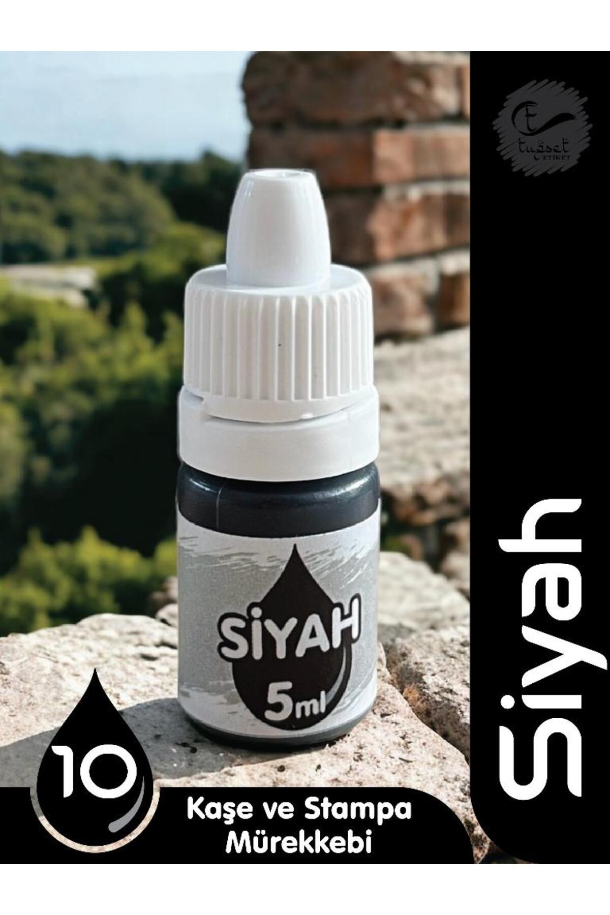 t tuğset etiket Kaşe Istampa Mürekkebi 5 ml - Siyah-T863