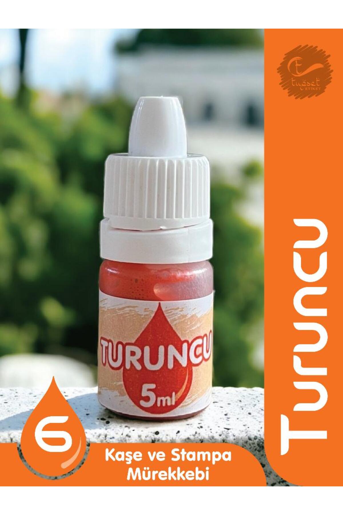 t tuğset etiket Kaşe Istampa Mürekkebi 5 ml - Turuncu-T865