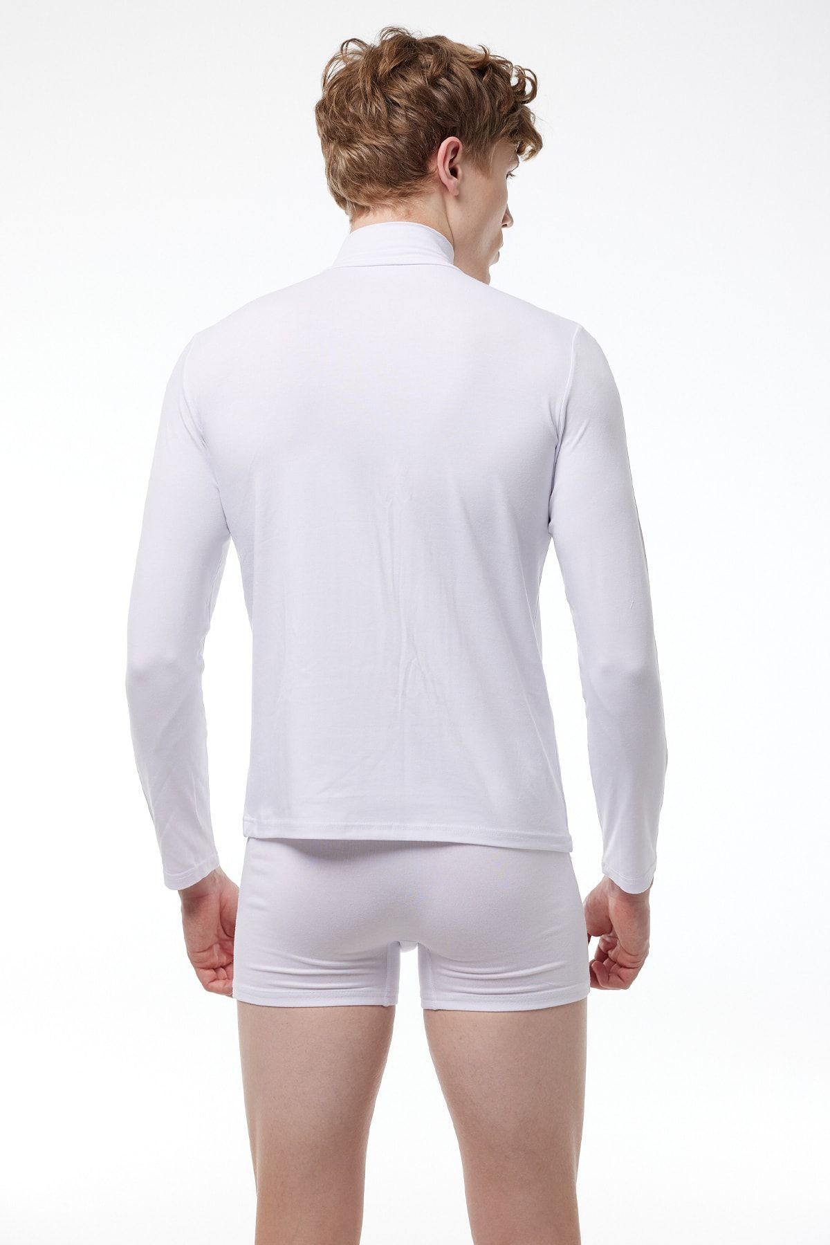 Malabadi-White Lycra Modal Body - Men's, Half Turtleneck, Long Sleeve 086 3