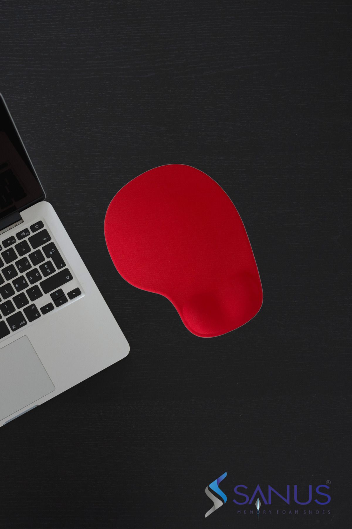 SANUS-Red Memory Foam Non-Slip Mouse Pad with Wrist Support 1