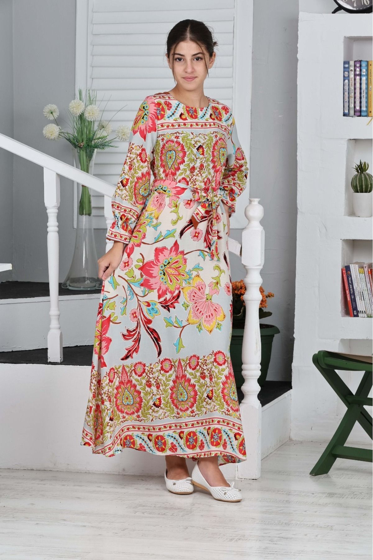 Asortik Kids-Girl - 100% Cotton Viscose Hijab Dress 2