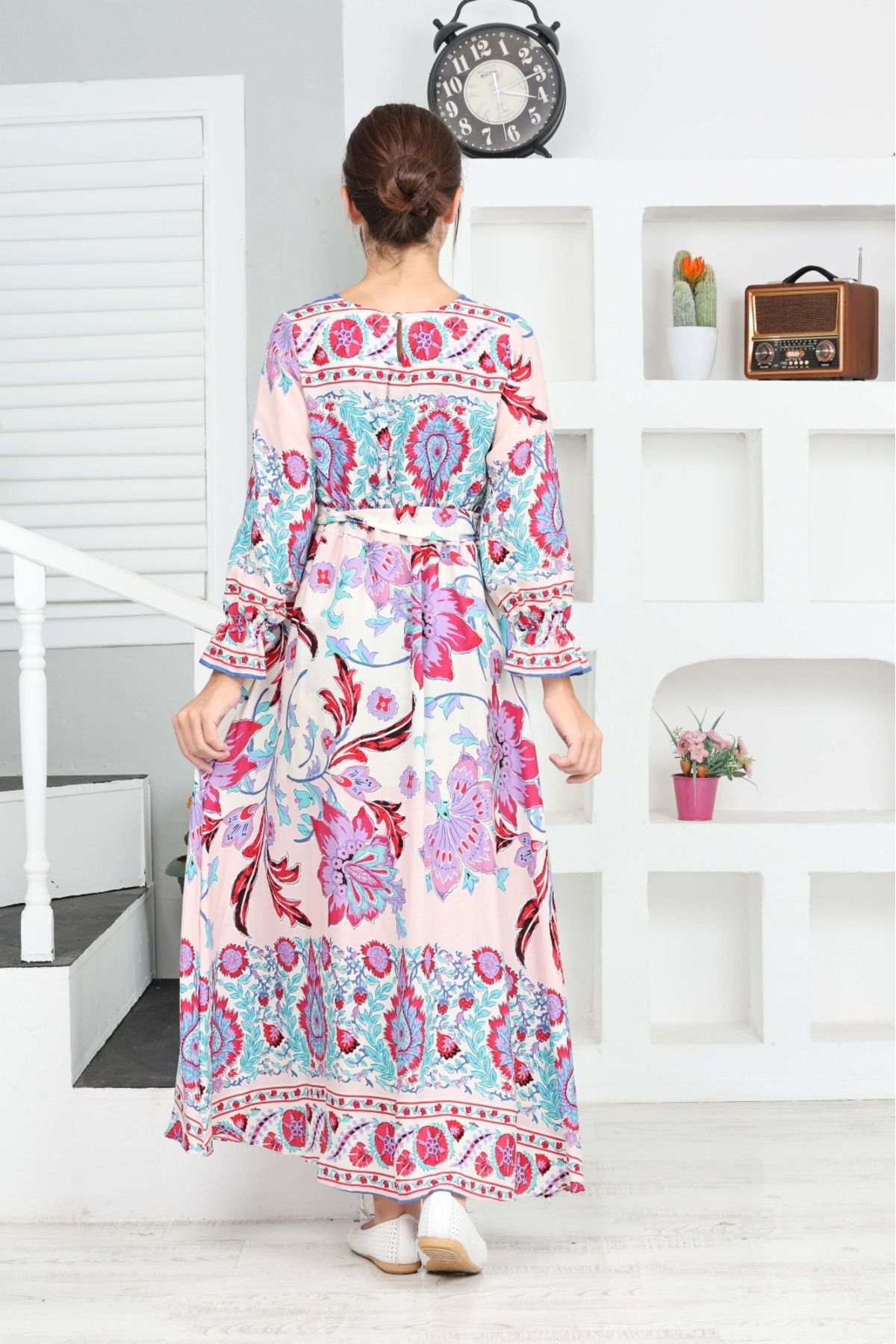 Asortik Kids-Μακρύ Φόρεμα Hijab - Κορίτσι, Βαμβακερή Βισκόζη 8