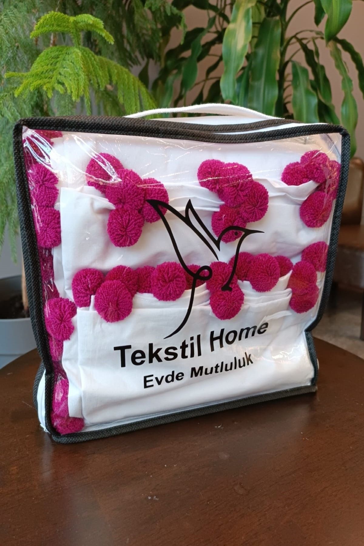 Tekstil Home-طقم غطاء لحاف مفرد من Pompom باللون الفوشيا الوردي مصنوع من نسيج القطن بتصميم غرفة الأطفال الصغار بتصميم قديم 3