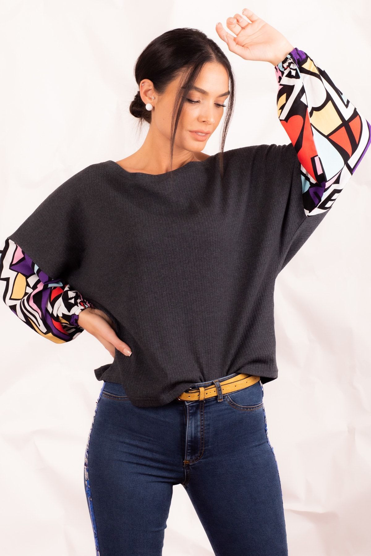 armonika Жіноча блузка з рукавами-саласами ARM20K001085 кольорова ARM20K001085