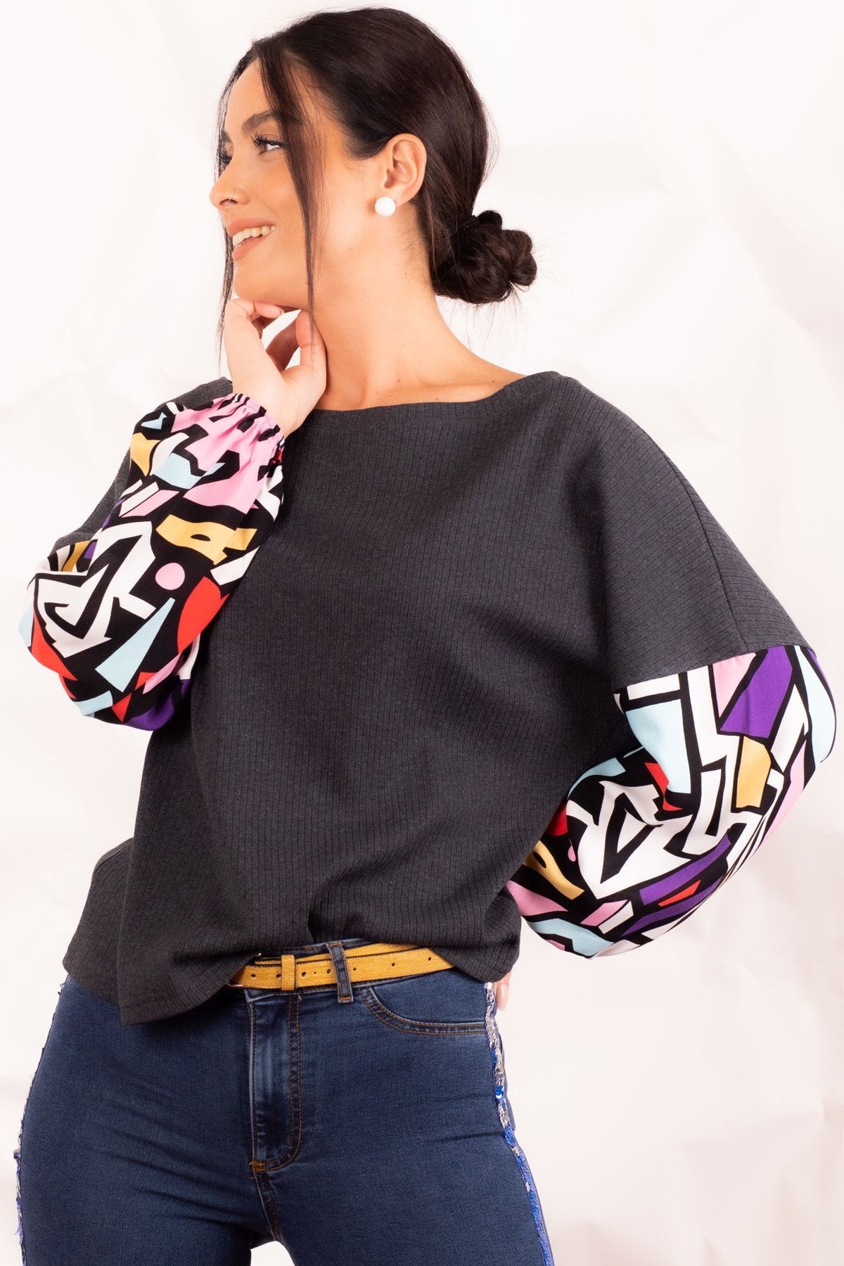 armonika Жіноча блузка з рукавами-саласами ARM20K001085 кольорова ARM20K001085