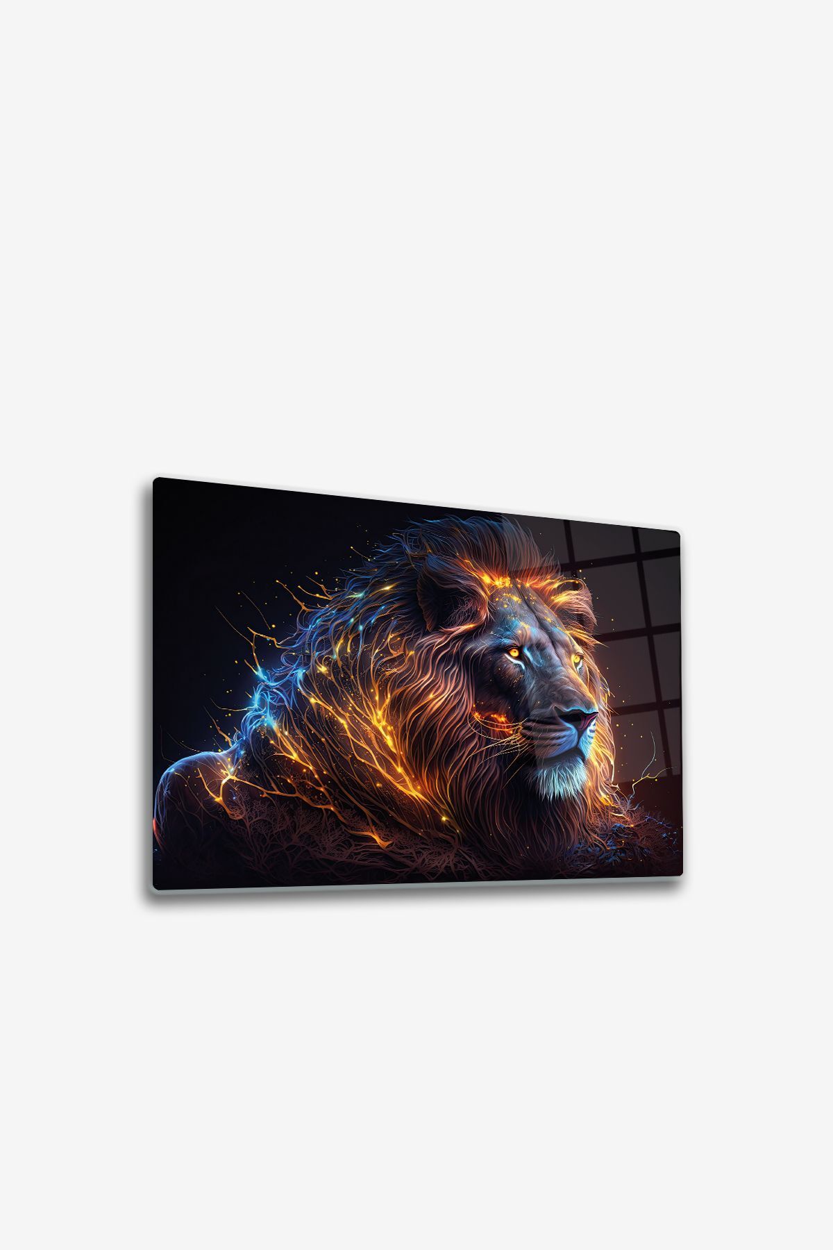 Glass Table | Neon Lion | 30cm x 40cm