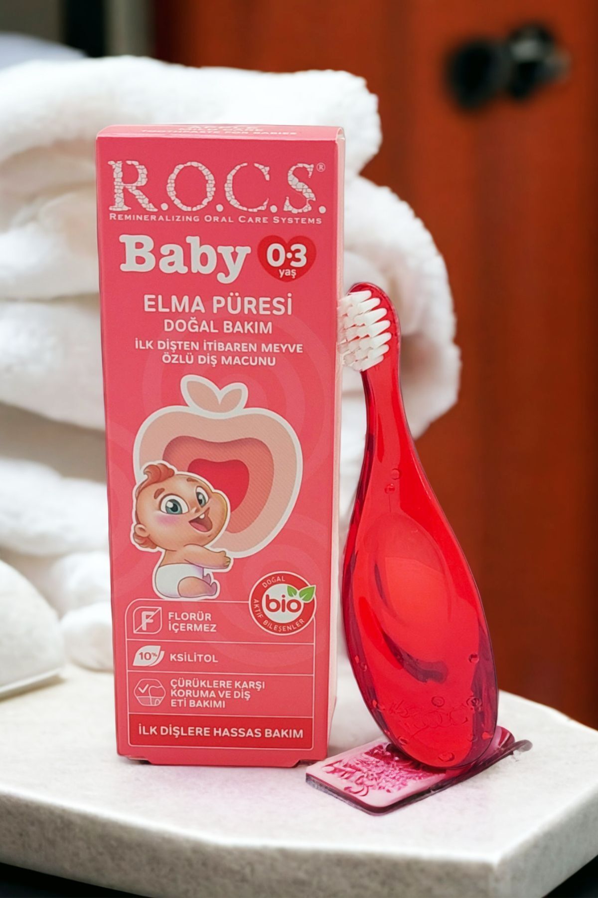 R.O.C.S.-Rocs Baby Red Apple Puree and 45g Toothpaste Set for 0-3 Years 5