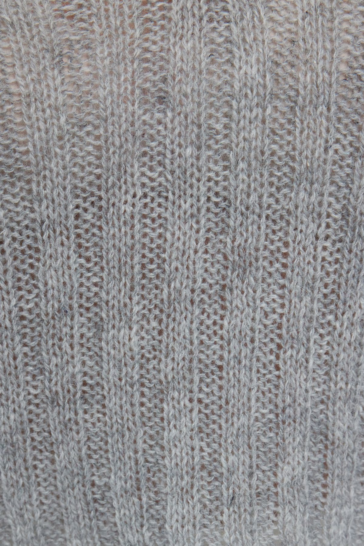 Trendyol Curve-Πουλόβερ με γκρι κορδόνι V-Neck - TBBAW25AN00023 4