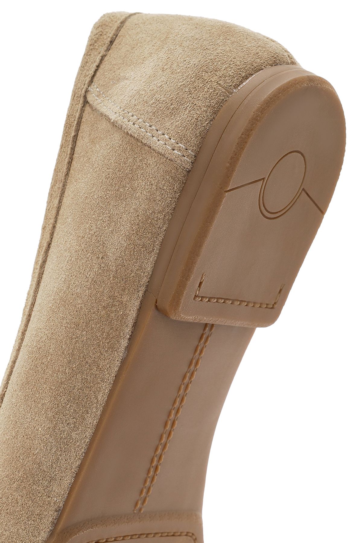 لوفر نود زنانه چرمی Beige Loafer 24SFD202210 اورجینال Derimod