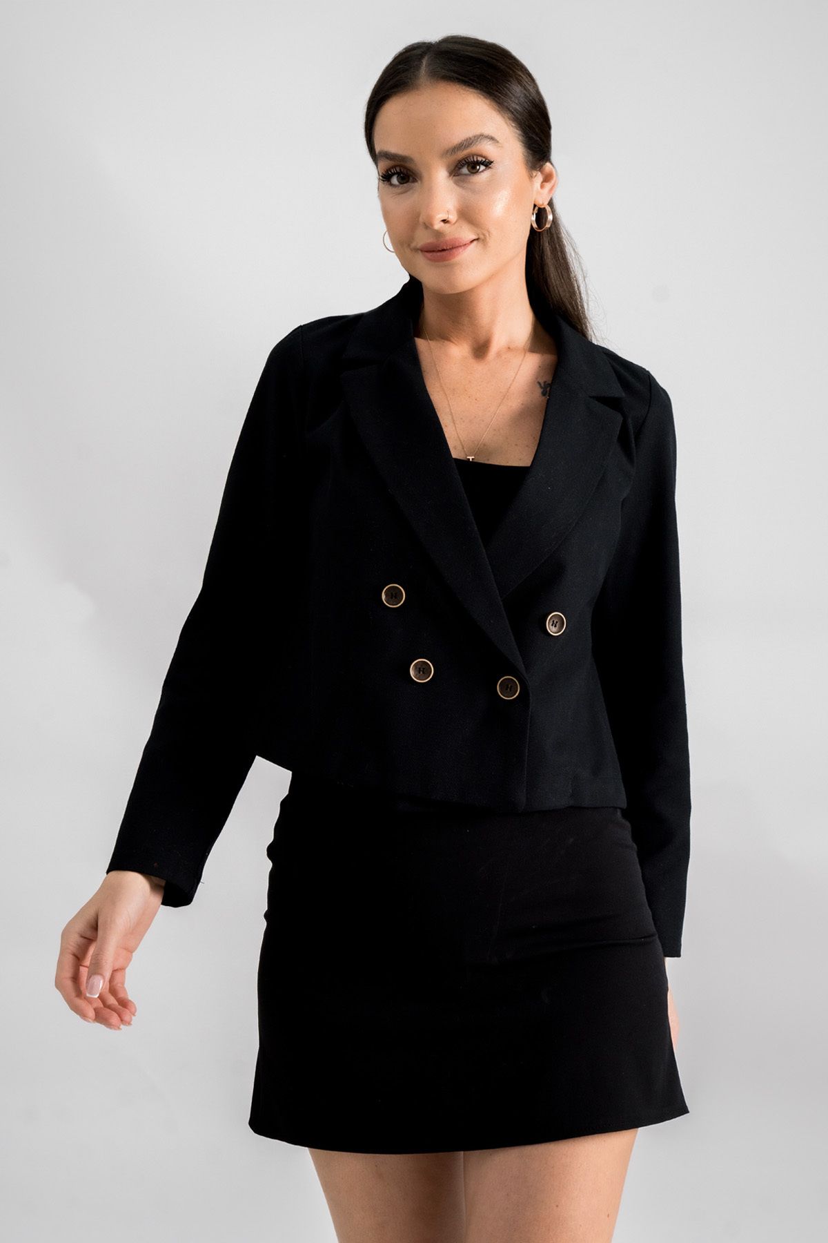 veste en gabardine à col double boutonné pour femmes arm 24y001010