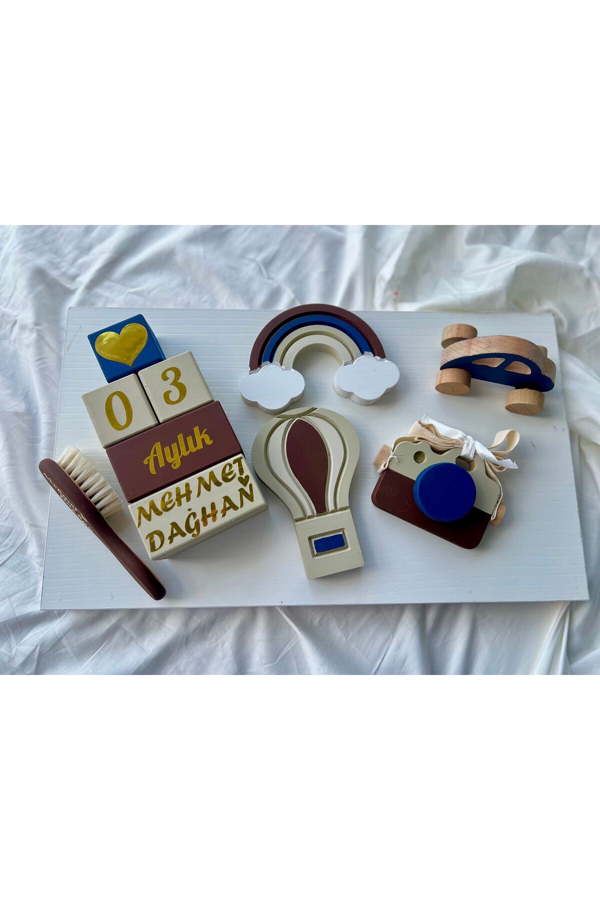 Renkli objeli set bebek hediyelik bebek çekim aksesuarı dekor