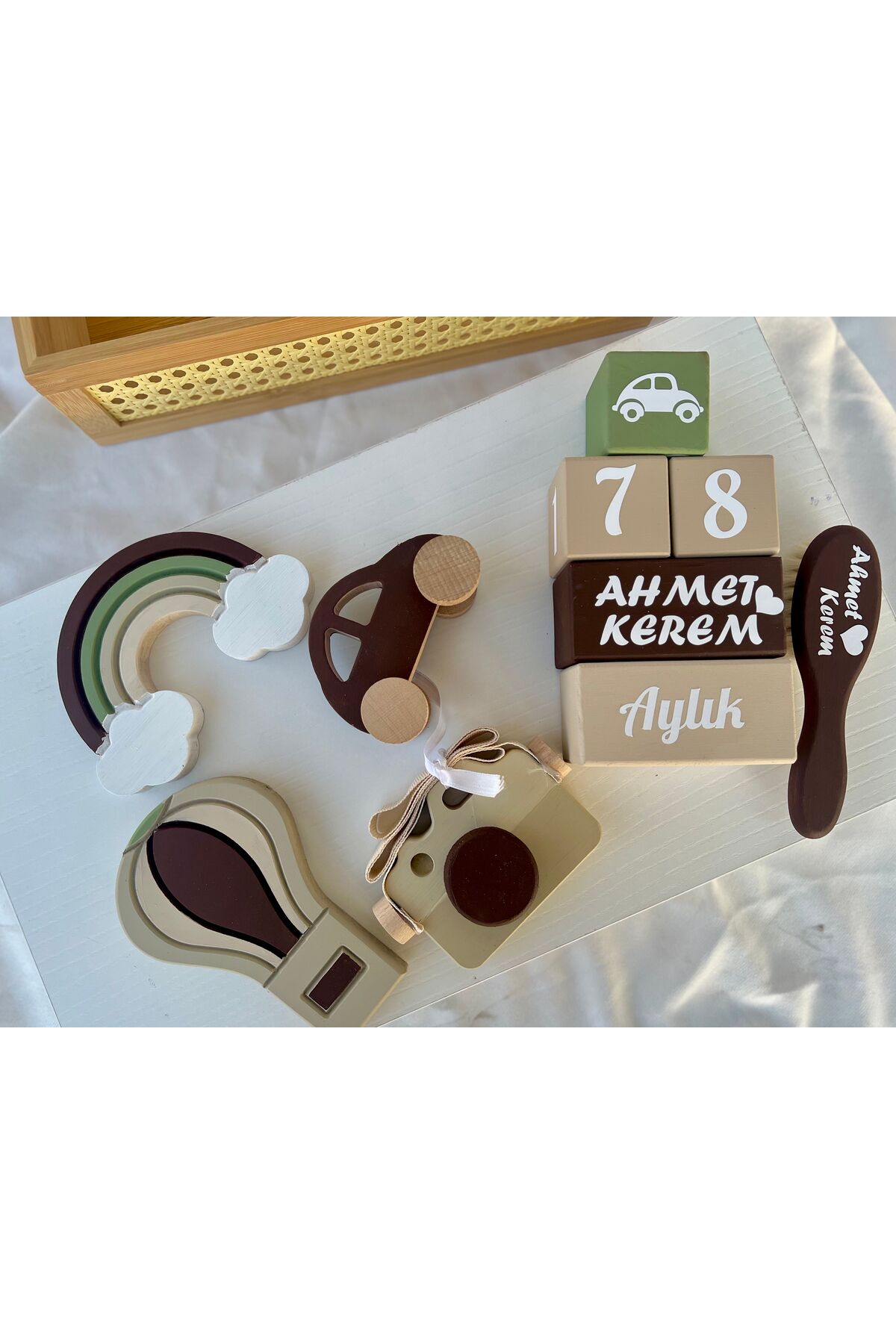Renkli objeli set bebek hediyelik bebek çekim aksesuarı dekor