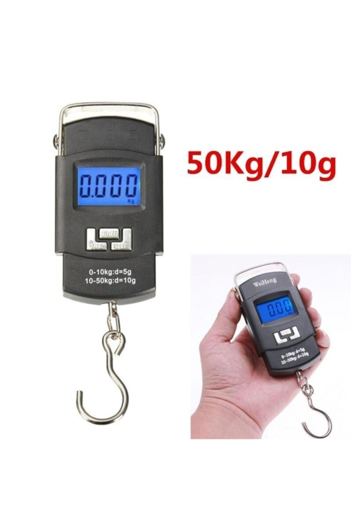 portable Elektronik Dijital El Kantarı 50 Kg Terazi Tartı 10 gr Hassas