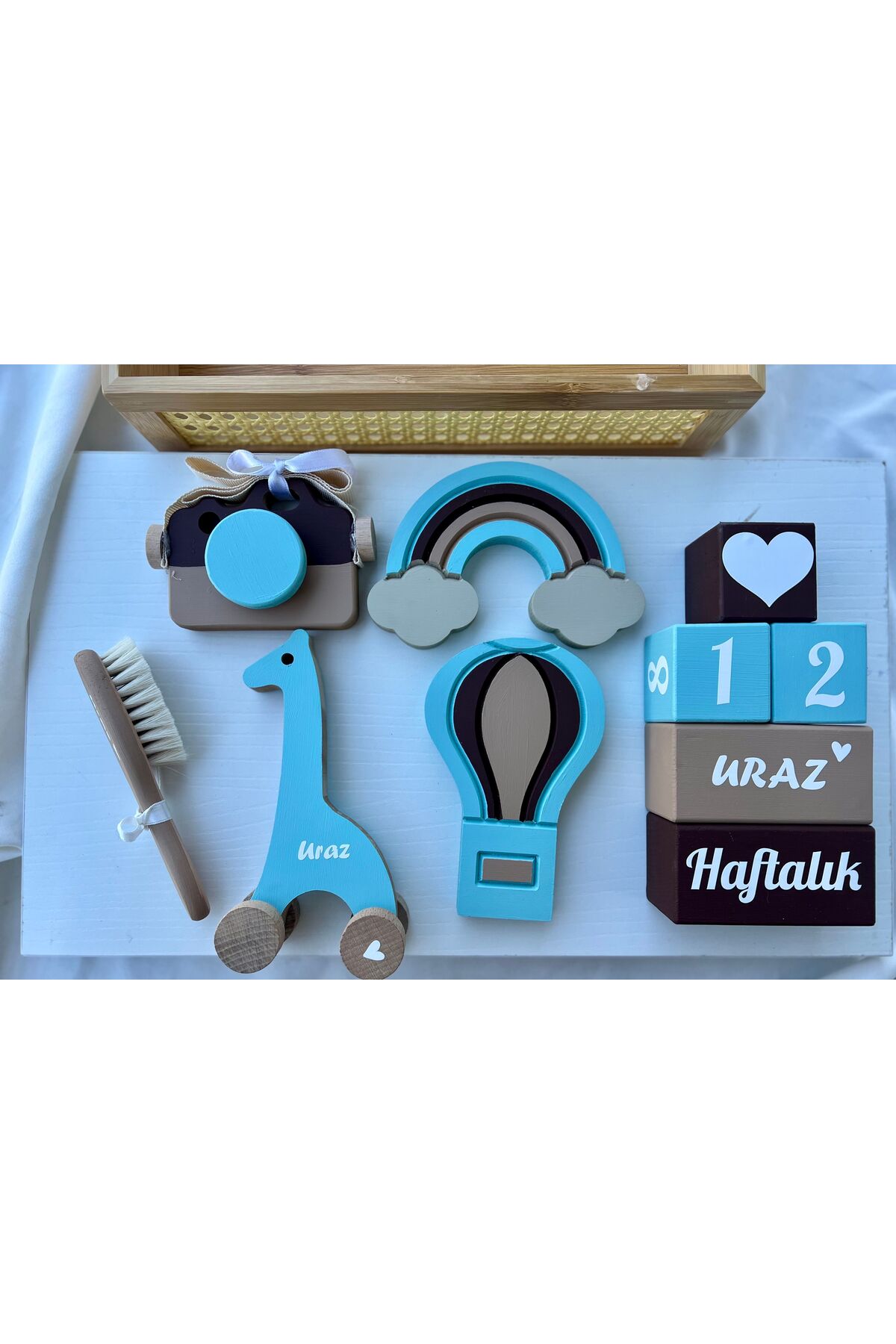 Renkli objeli set bebek hediyelik bebek çekim aksesuarı dekor