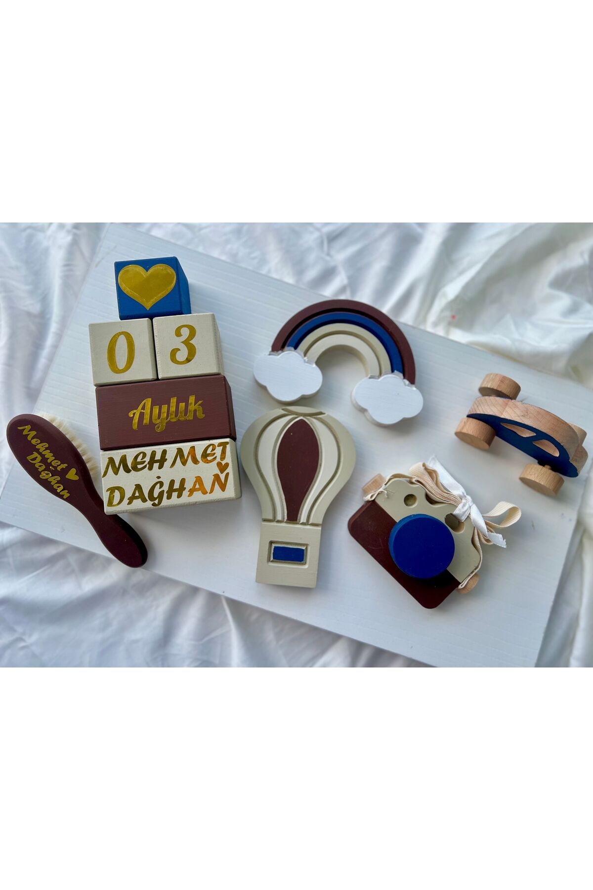 Renkli objeli set bebek hediyelik bebek çekim aksesuarı dekor