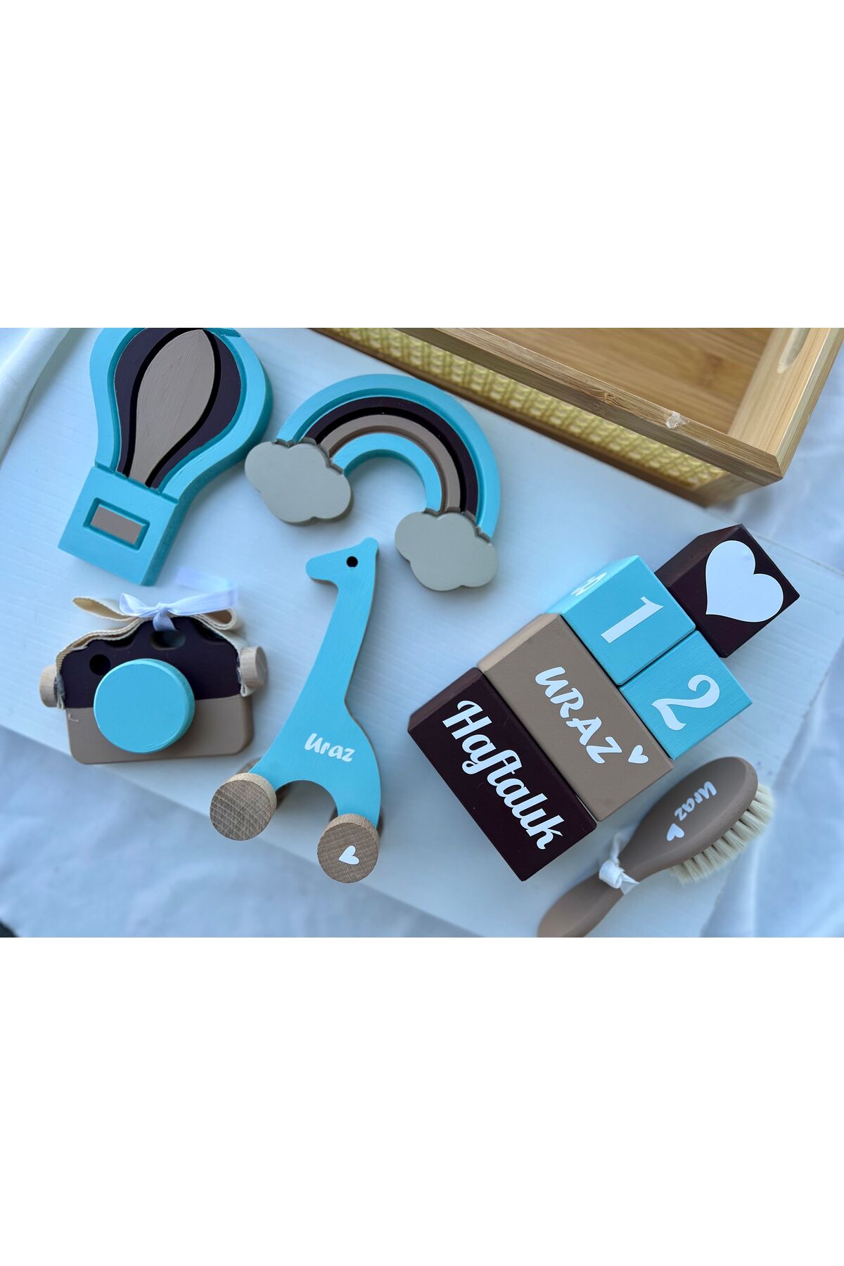 Renkli objeli set bebek hediyelik bebek çekim aksesuarı dekor
