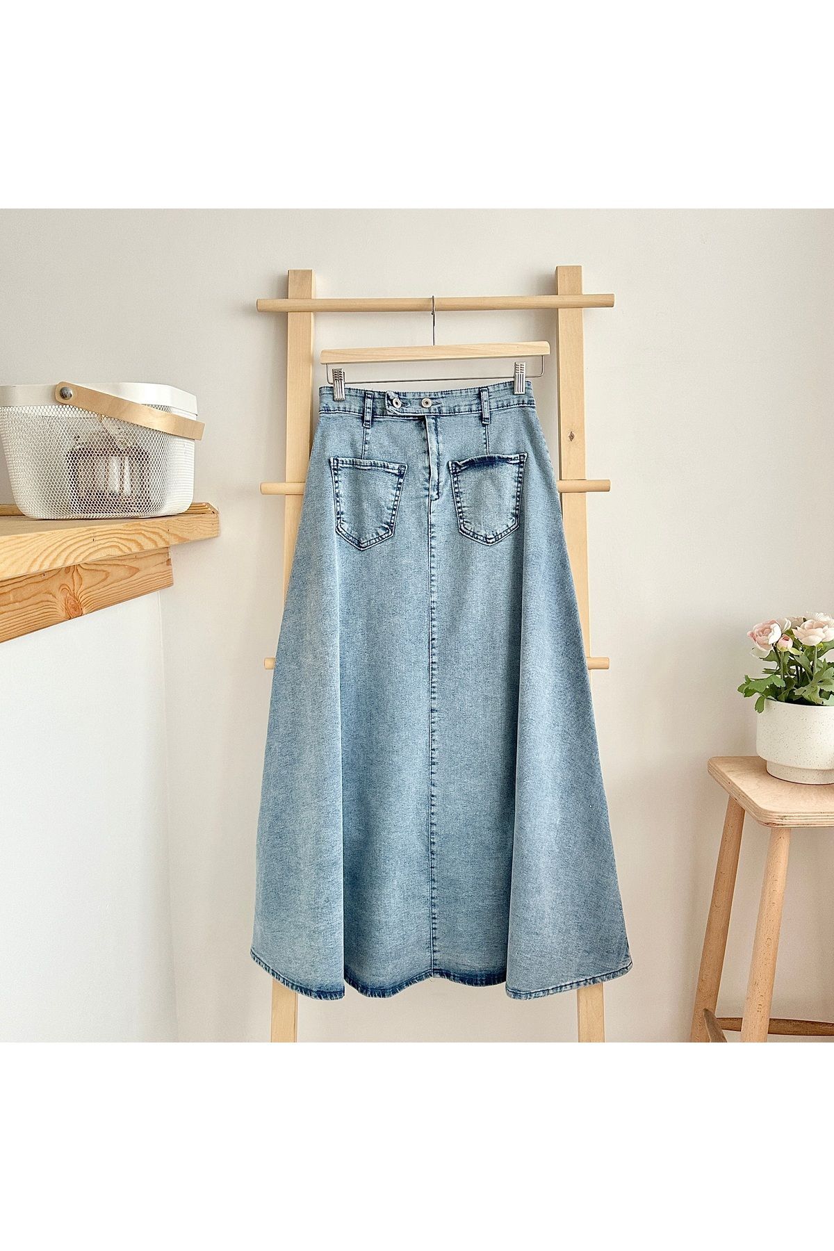 qarmacha  Parçalı Kot Etek - Görsel 2