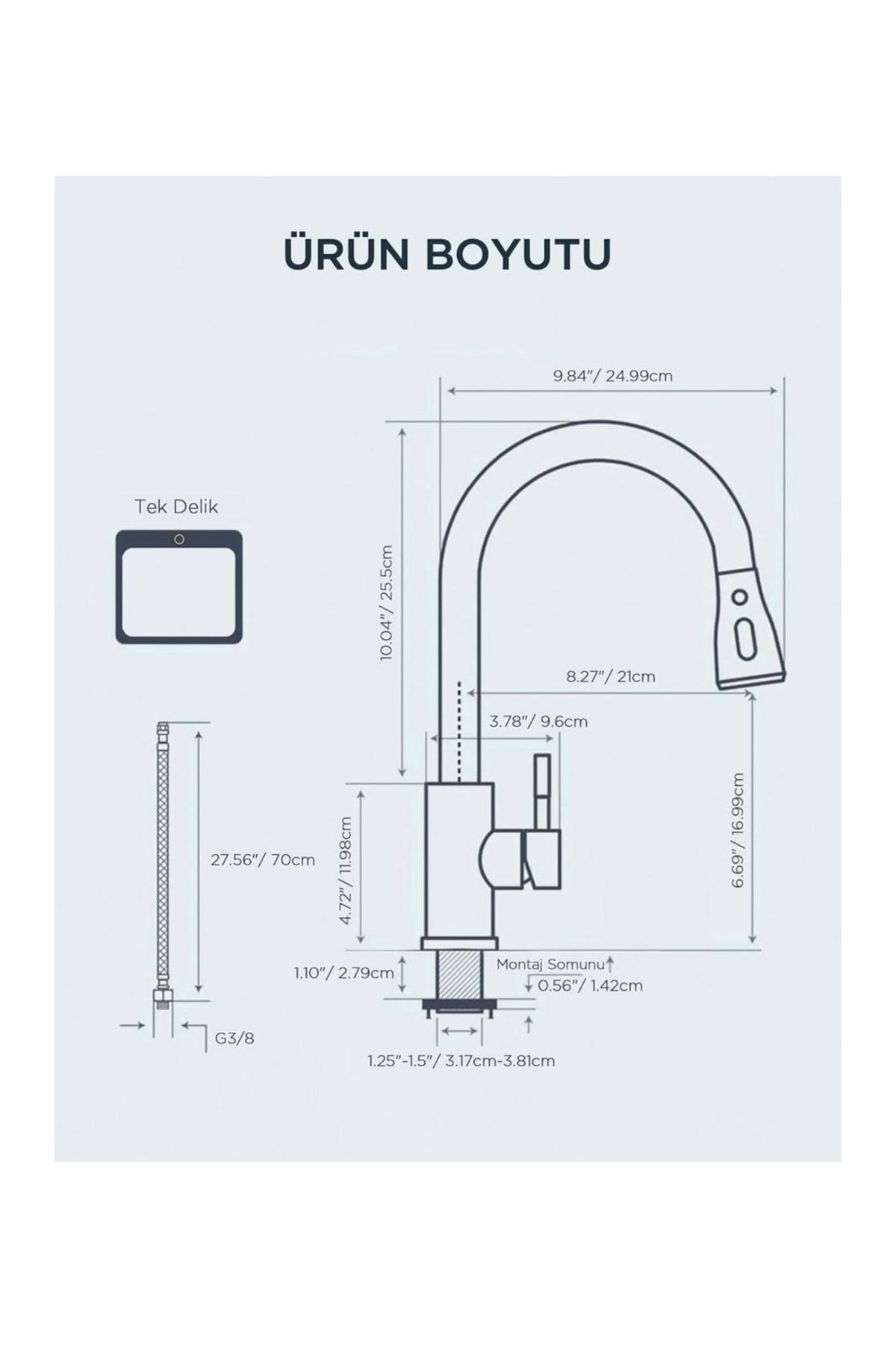 İSAOĞLU YAPI-Matte Black Spiral Sink Faucet - Extending Pull and Shower Effect Fixture 5