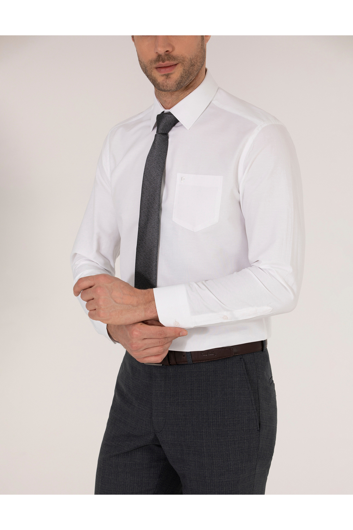 پیراهن مردانه سفید پیرکاردین | 1976545 اورجینال - تصویر 3