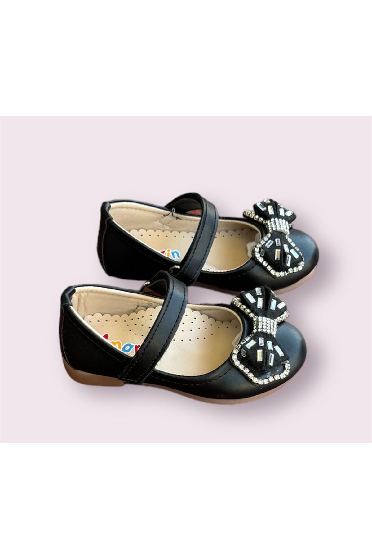 Amarin-Amirin Black Banded Orthopedic Sole Ballerinas for Baby Girl 3