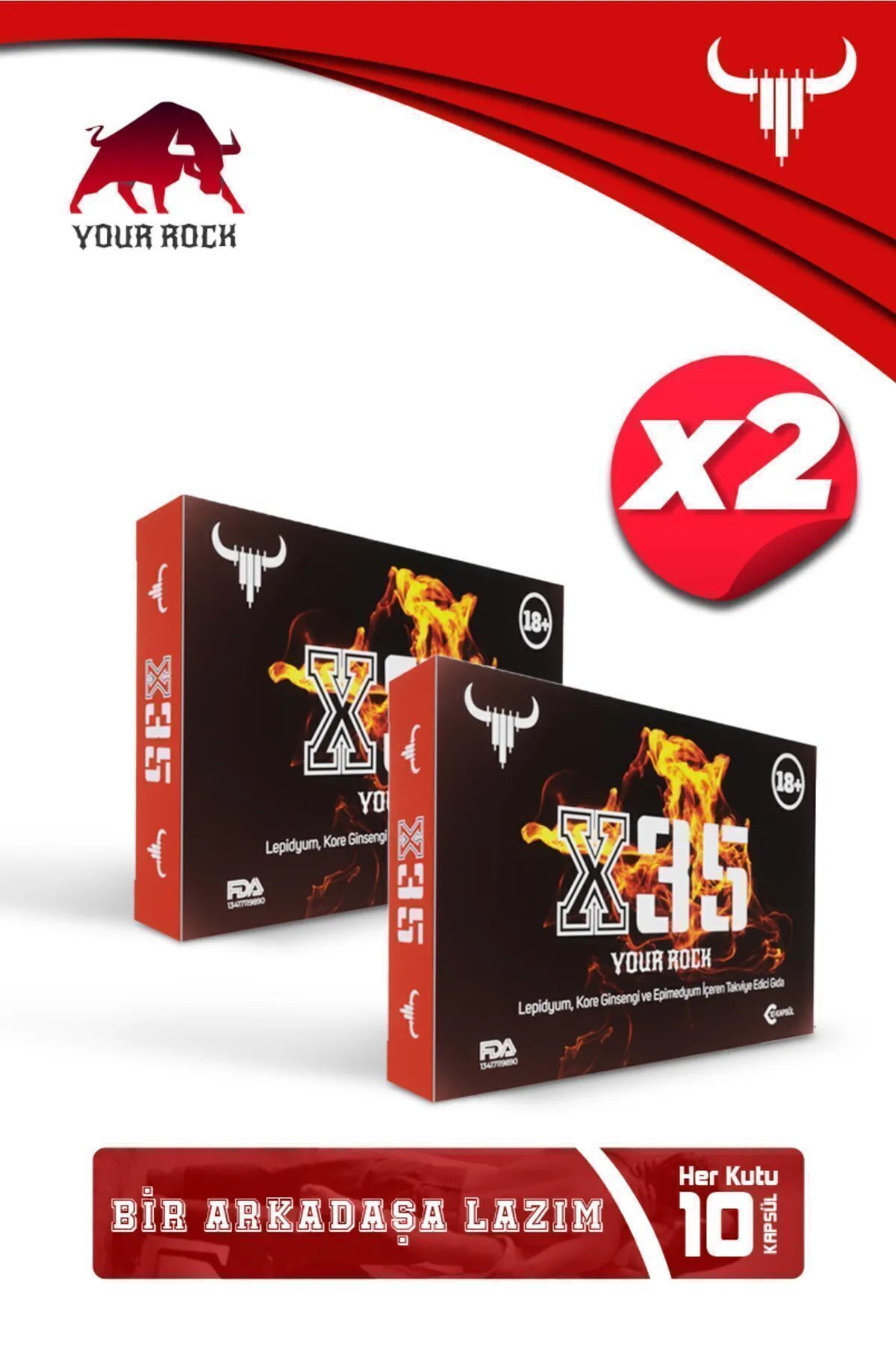 farmarenk X35 GİNSENG İÇEREN 10 KAPSÜL x 2KUTU