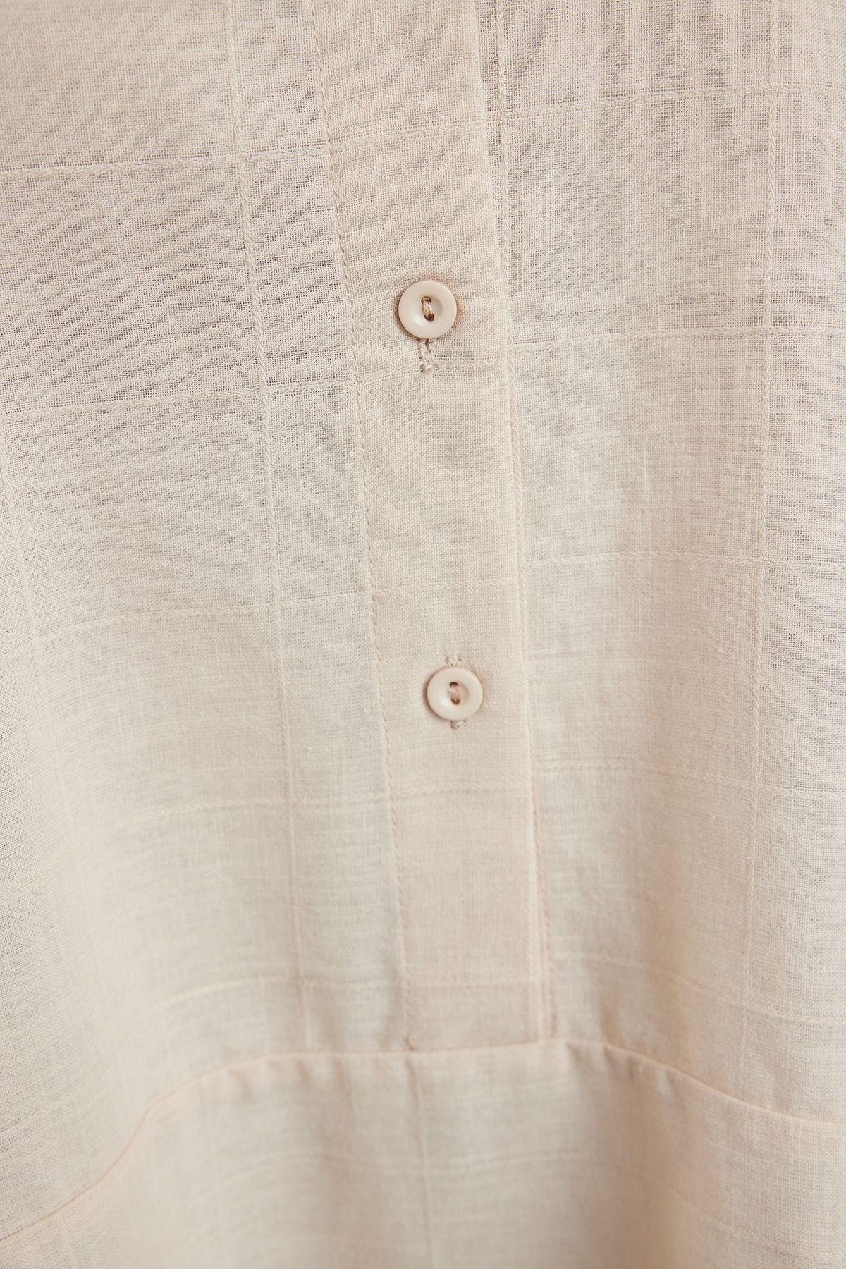 Edit by Trendyol-Beige Large Size Linen Woven Shirt - TEDAW25AX00000 3