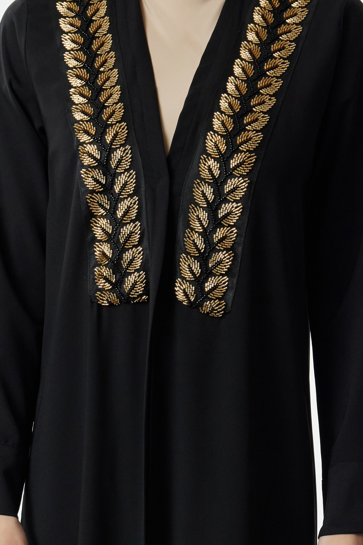 Trendyol Modest-Black Stone Embroideed Woven - Cap, Ferace and Abaya TCTAW25KF00009 4