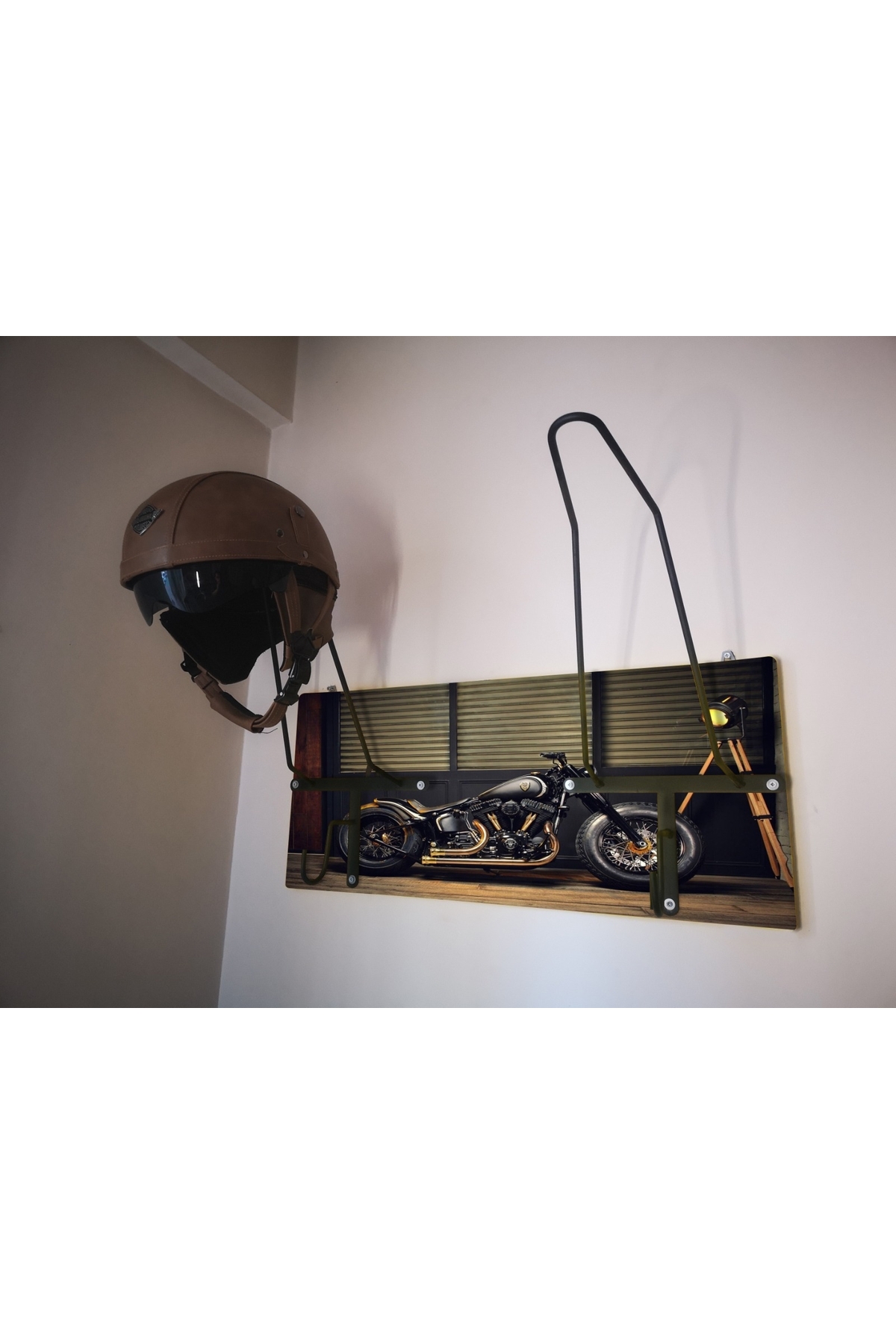 Motorcycle Helmet Hanger, Motor Helmet Hanger, Harleyx2v3