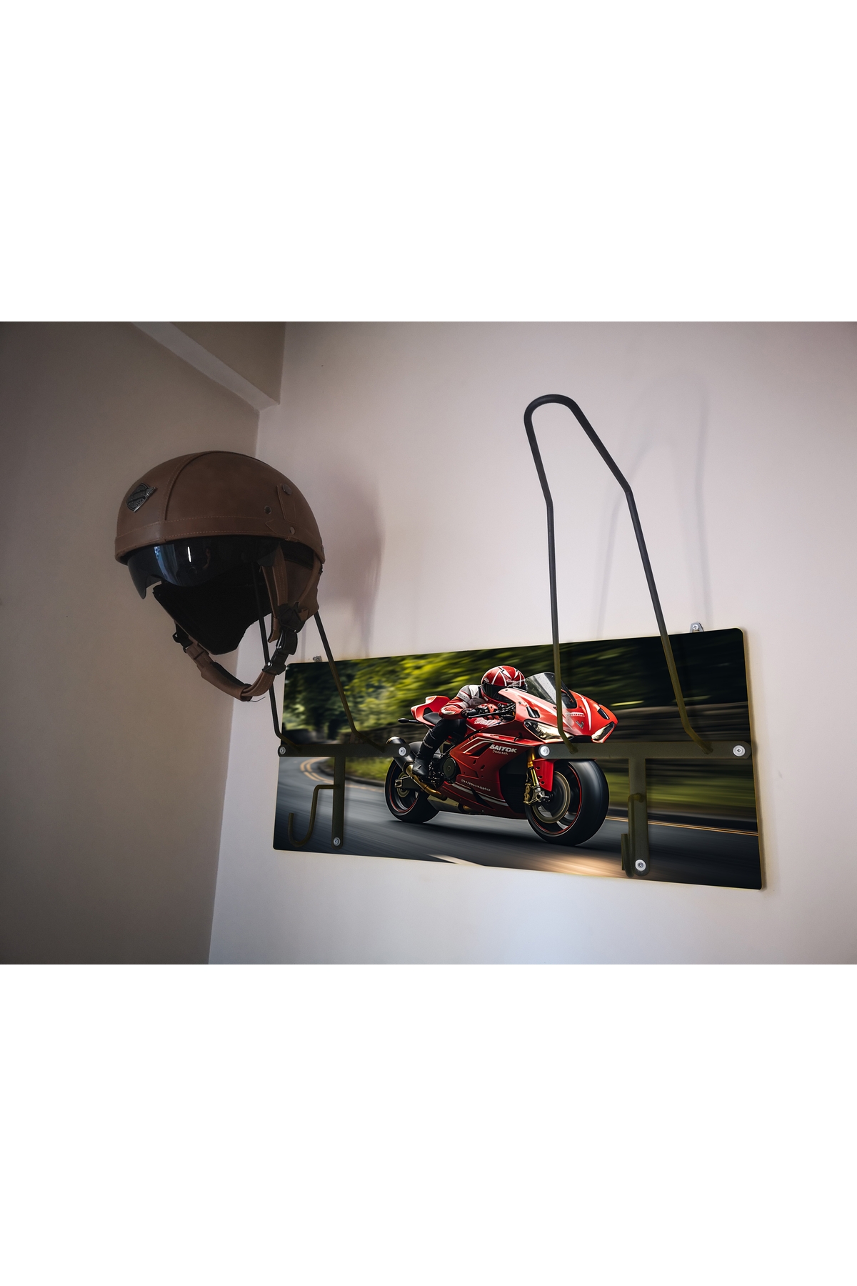 Motorcycle Helmet Hanger, Motor Helmet Hanger, Helmet Hanger DUCATIX2V6