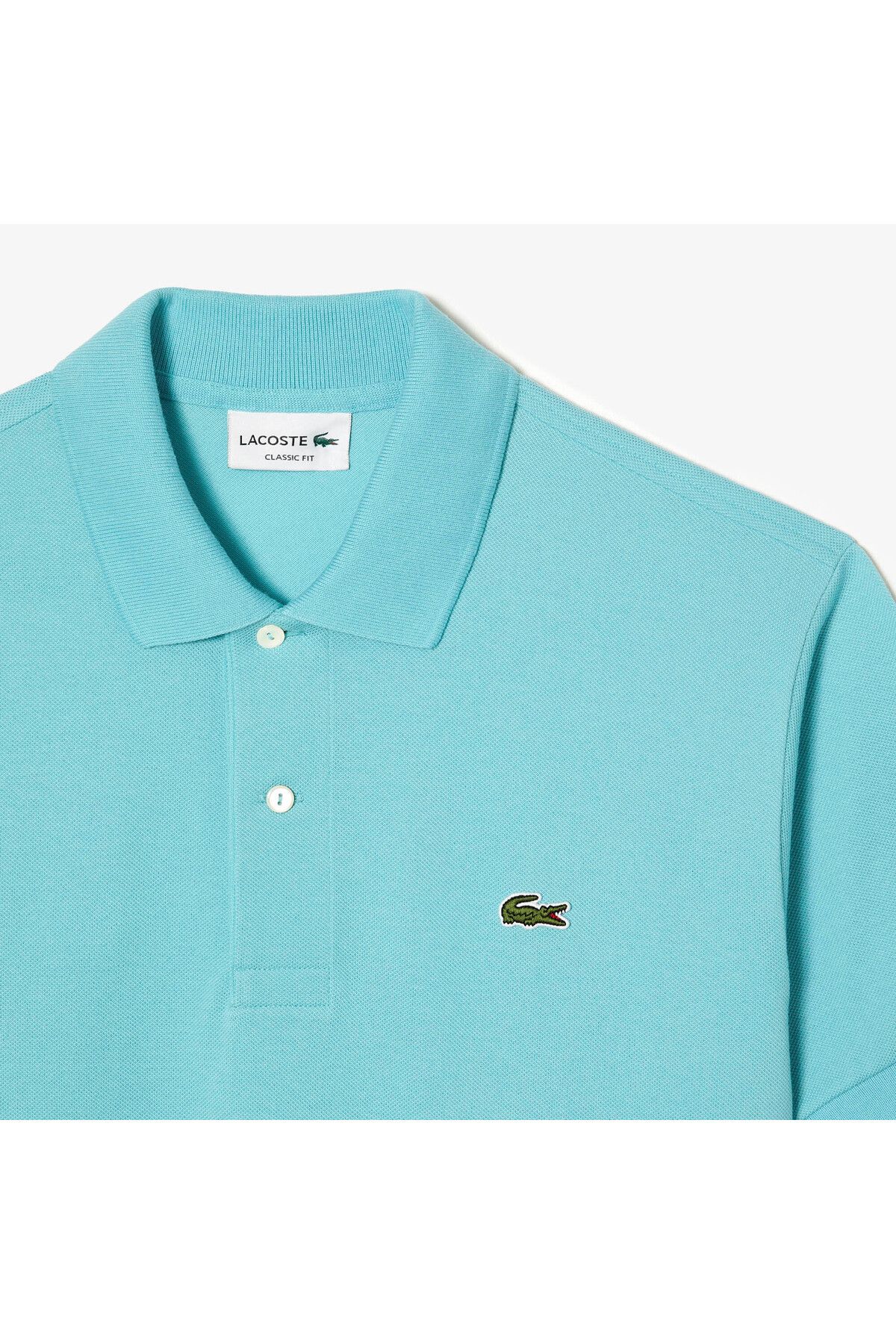 تی شرت یقه پولو آبی مردانه کلاسیک Fit L.12.12 چوگان روشن Lacoste
