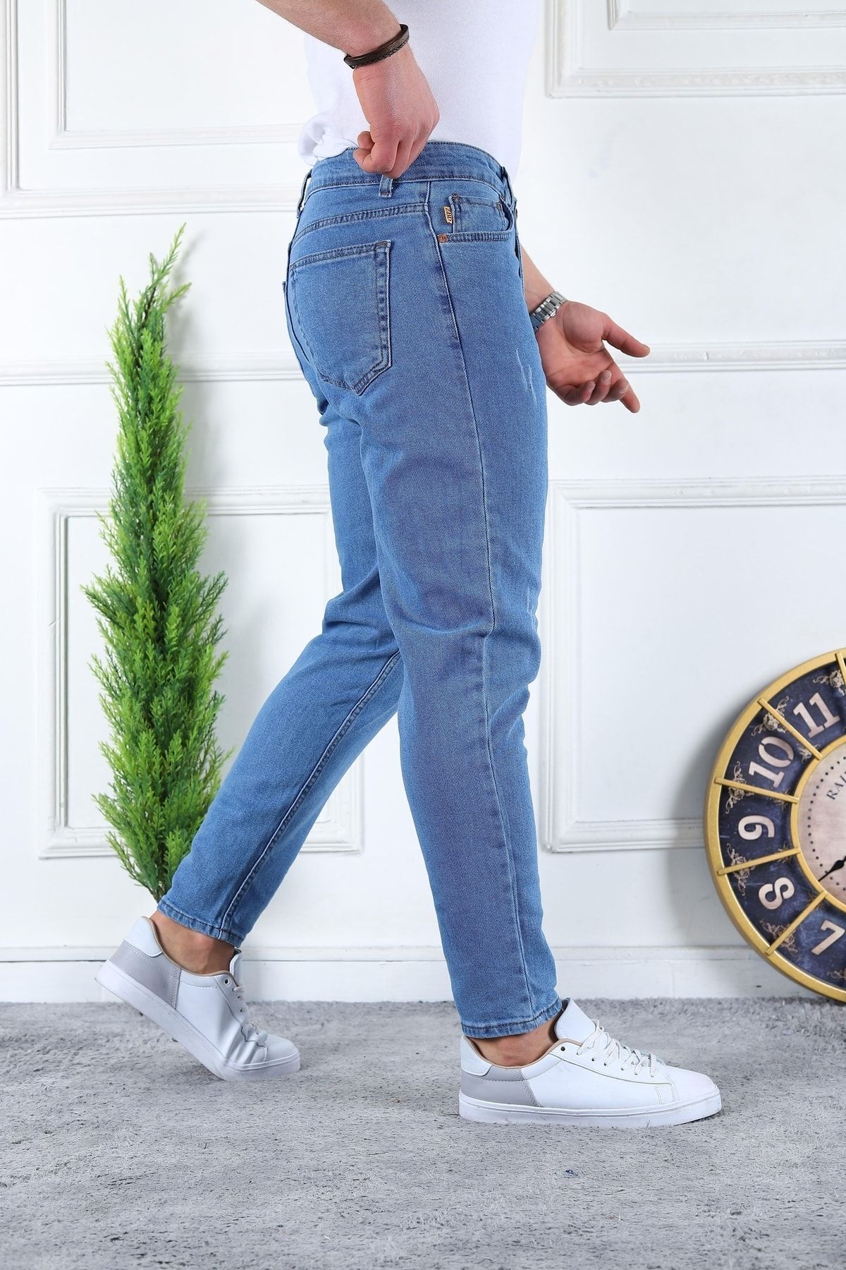 comstar-بنطلون جينز رجالي من الليكرا بقصة Boyfriend Denim باللون الأزرق الجليدي 2