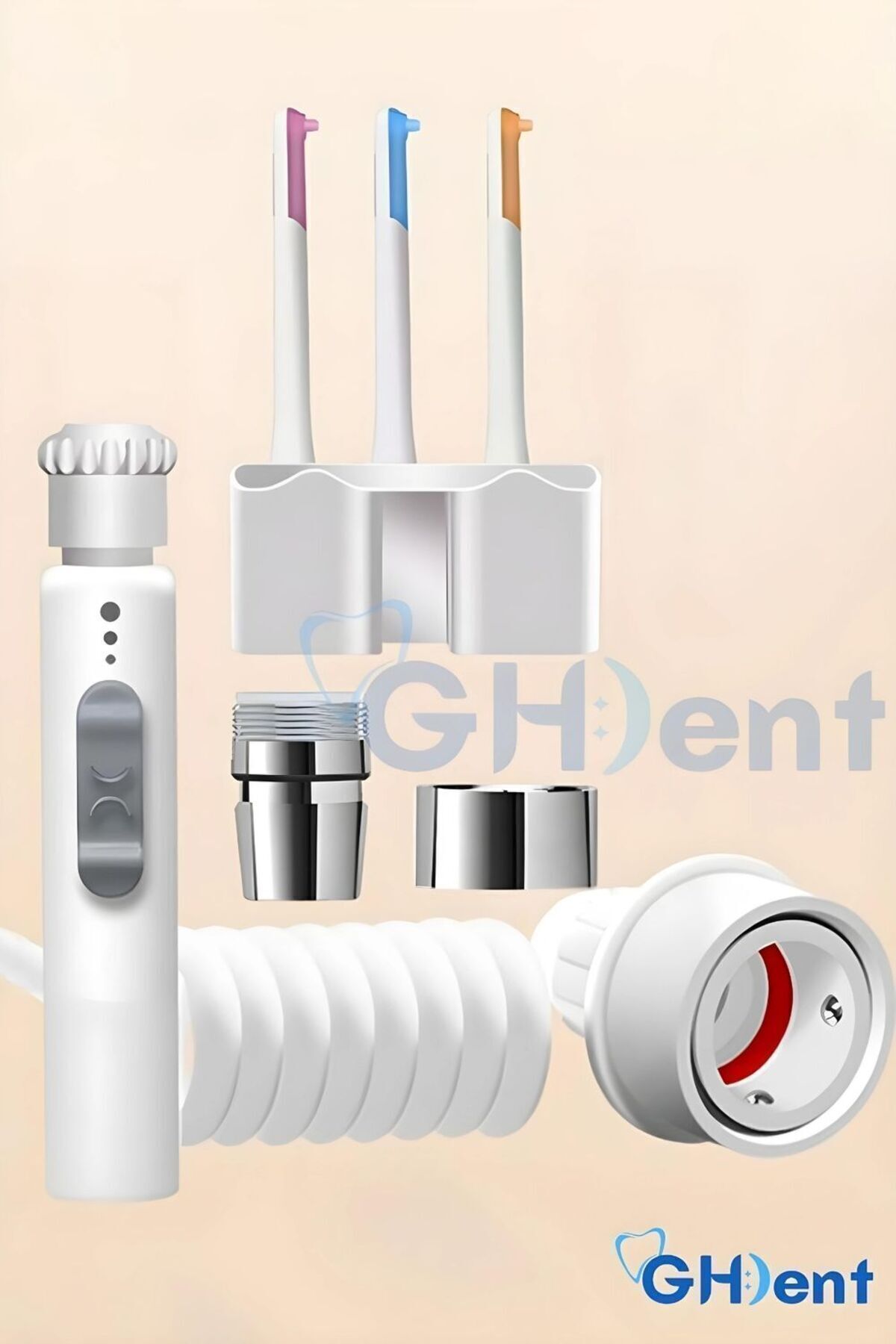 GHDENT Gh15 Ağız Duşu Duvar Askılıklı 3 Kademeli 3 Başlıklı Tak Çıkar Aile Boyu Kullanım Oral Irrigatör