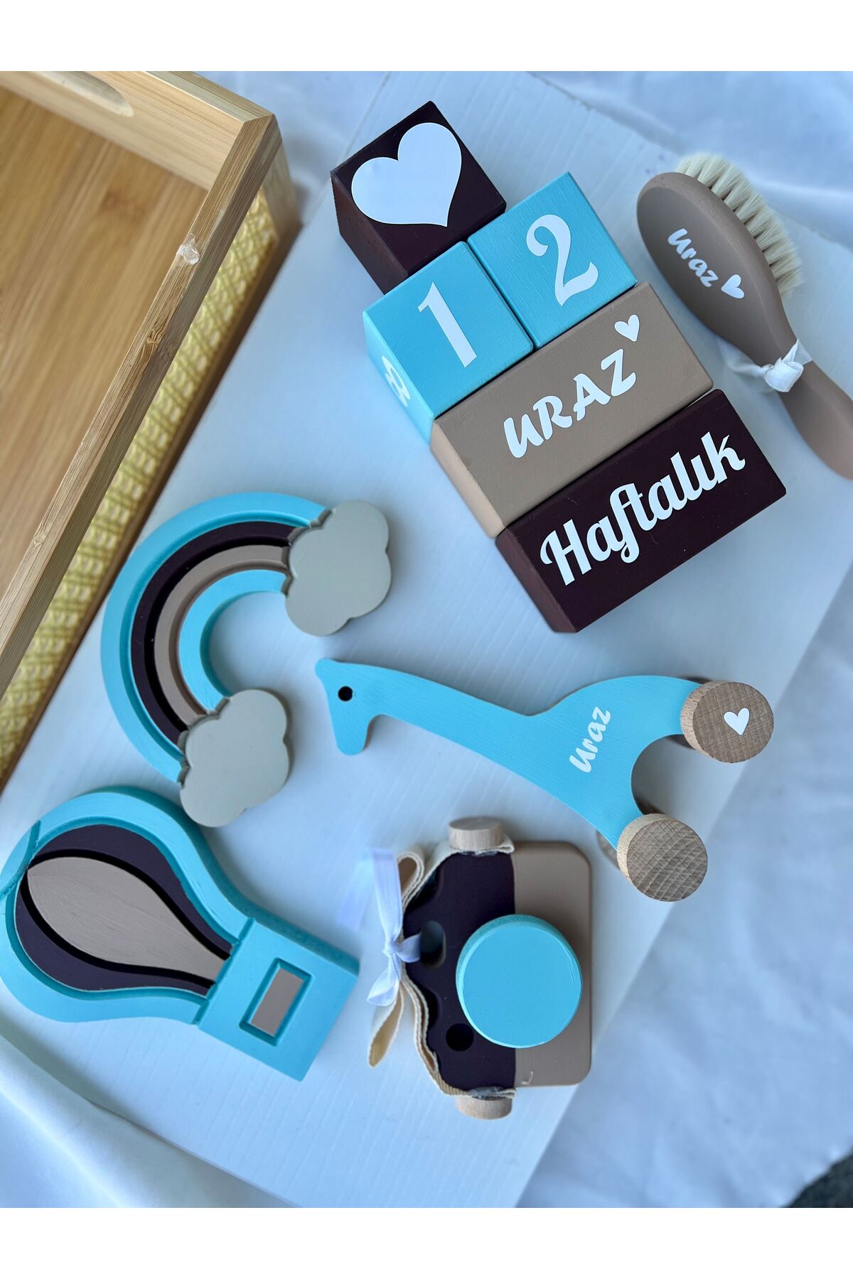 Renkli objeli set bebek hediyelik bebek çekim aksesuarı dekor
