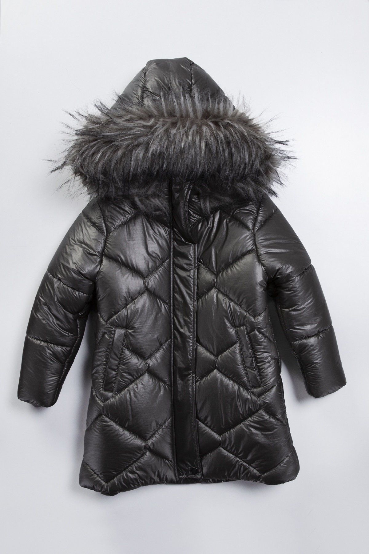  کت/کاپشن زمستانی کلاه‌دار، پارچه نرم و ضد آب، جیب‌دار، آستر خزدار، طرح فویل، مد روز