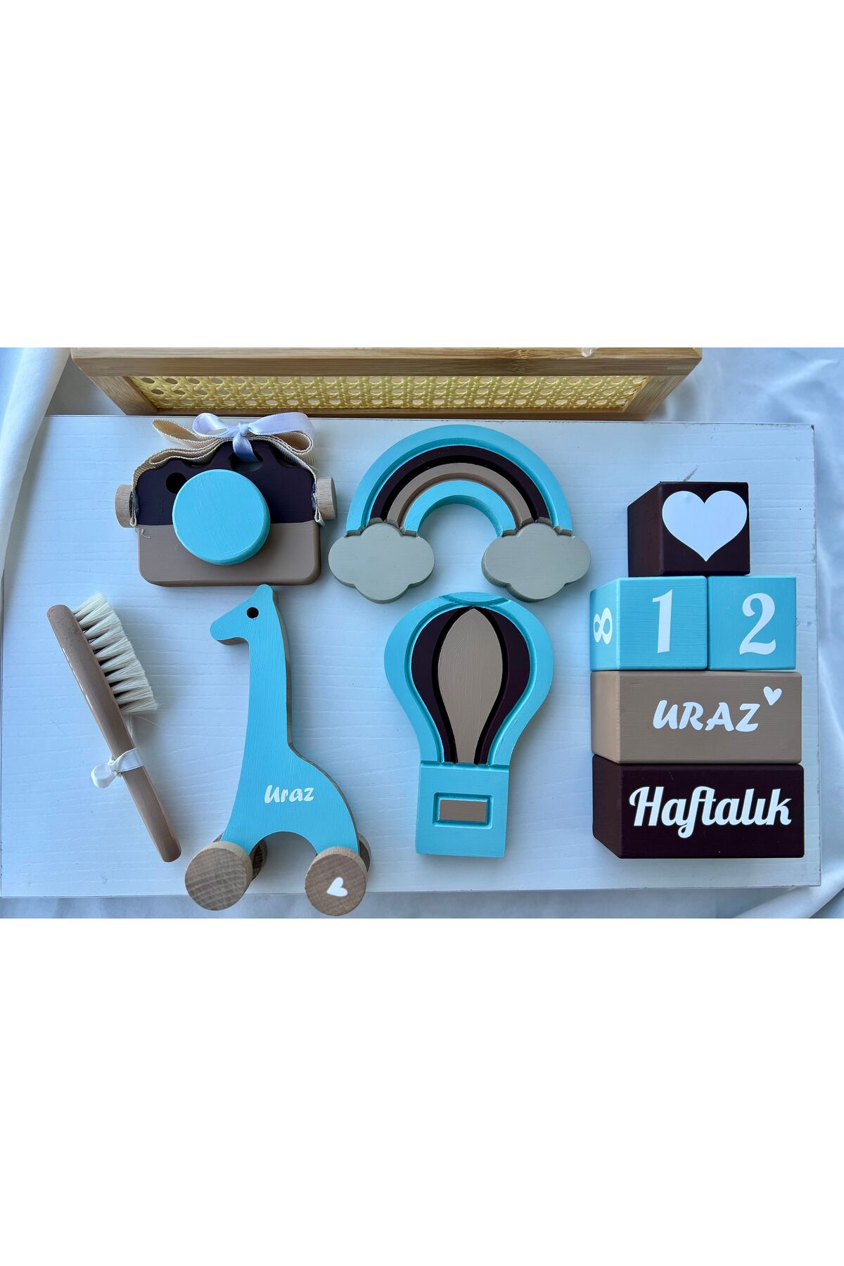 Renkli objeli set bebek hediyelik bebek çekim aksesuarı dekor