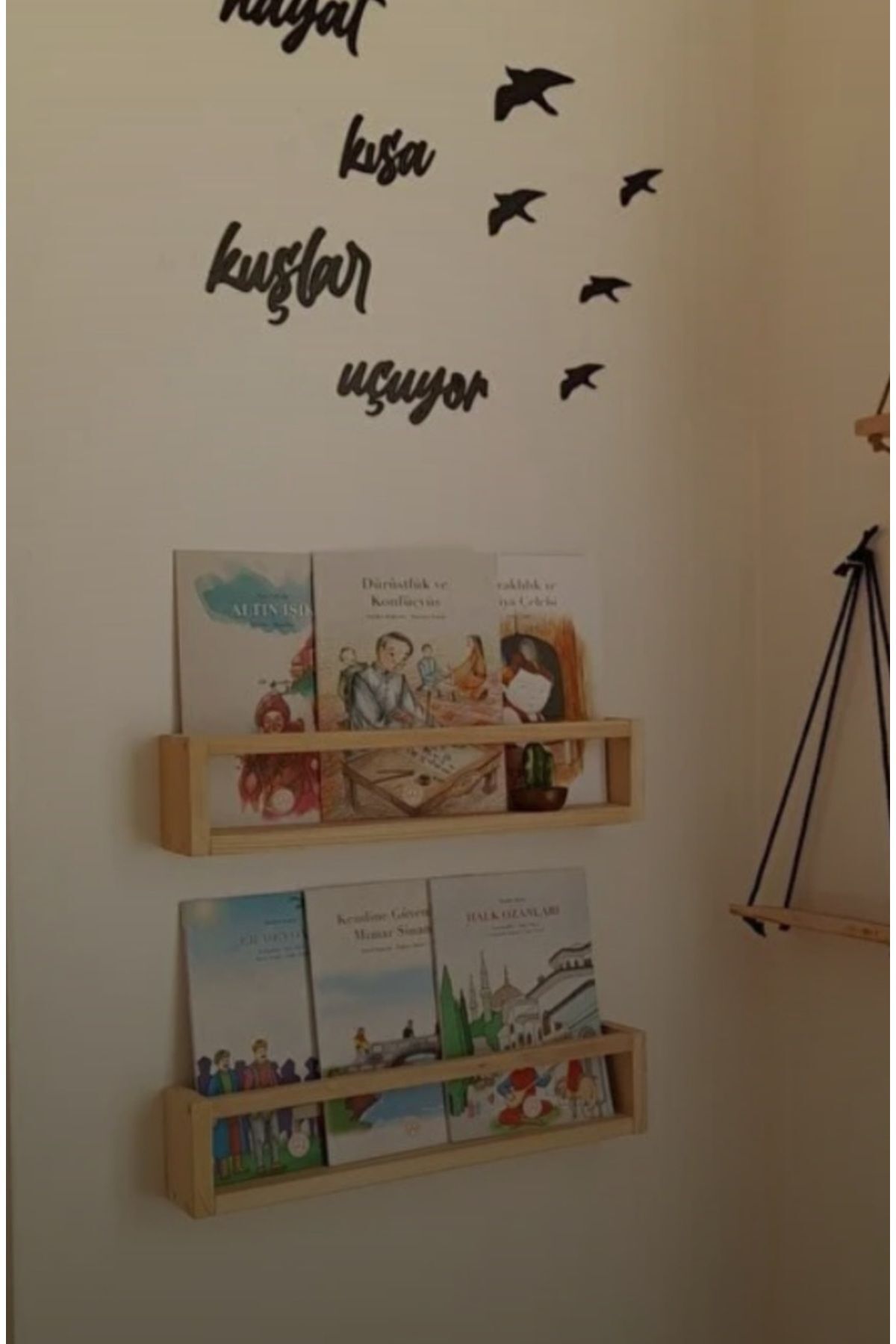 Montessori 2'li Çocuk Odası Rafı (Derinlik 8 cm)