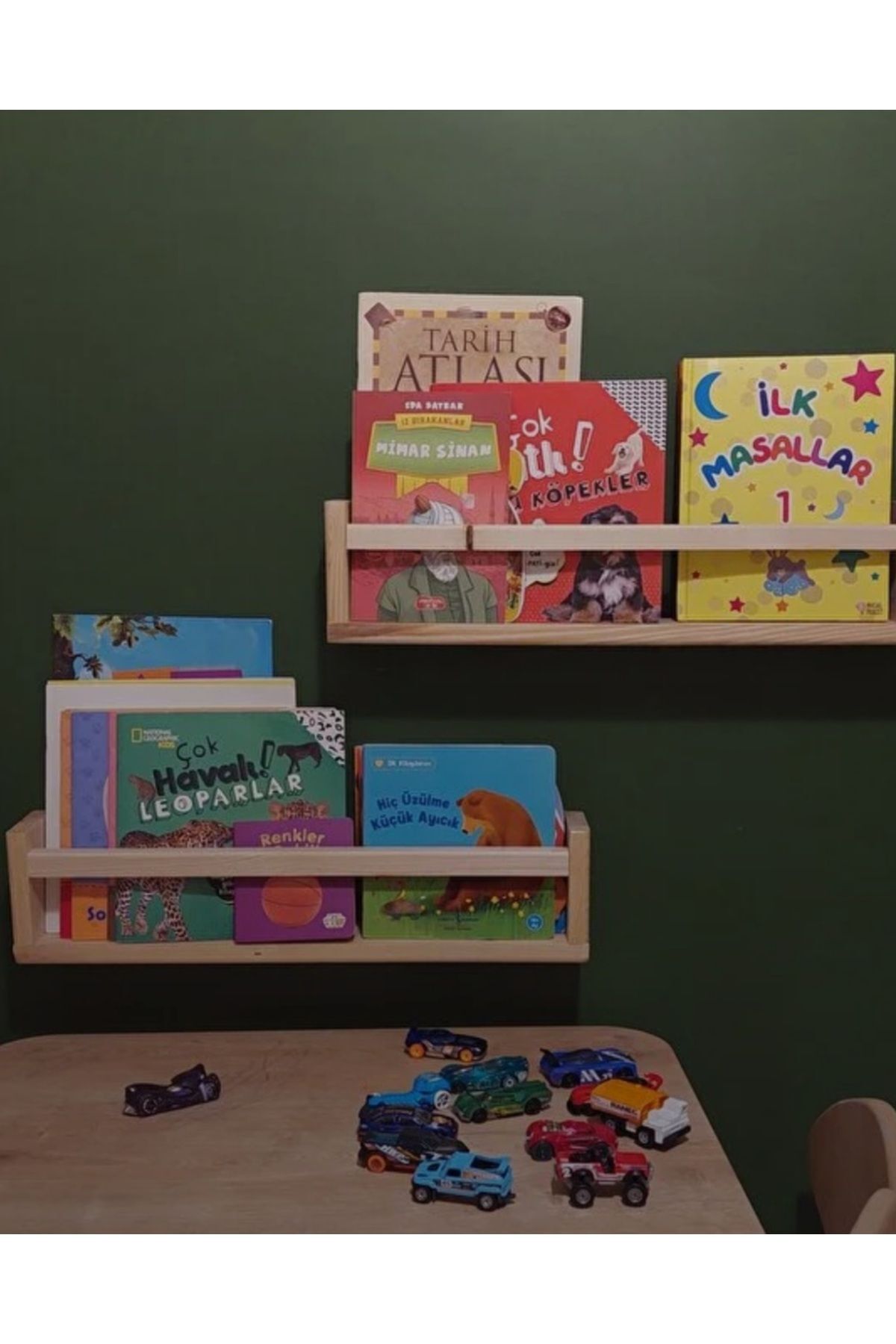 Montessori 2'li Çocuk Odası Rafı (Derinlik 8 cm)