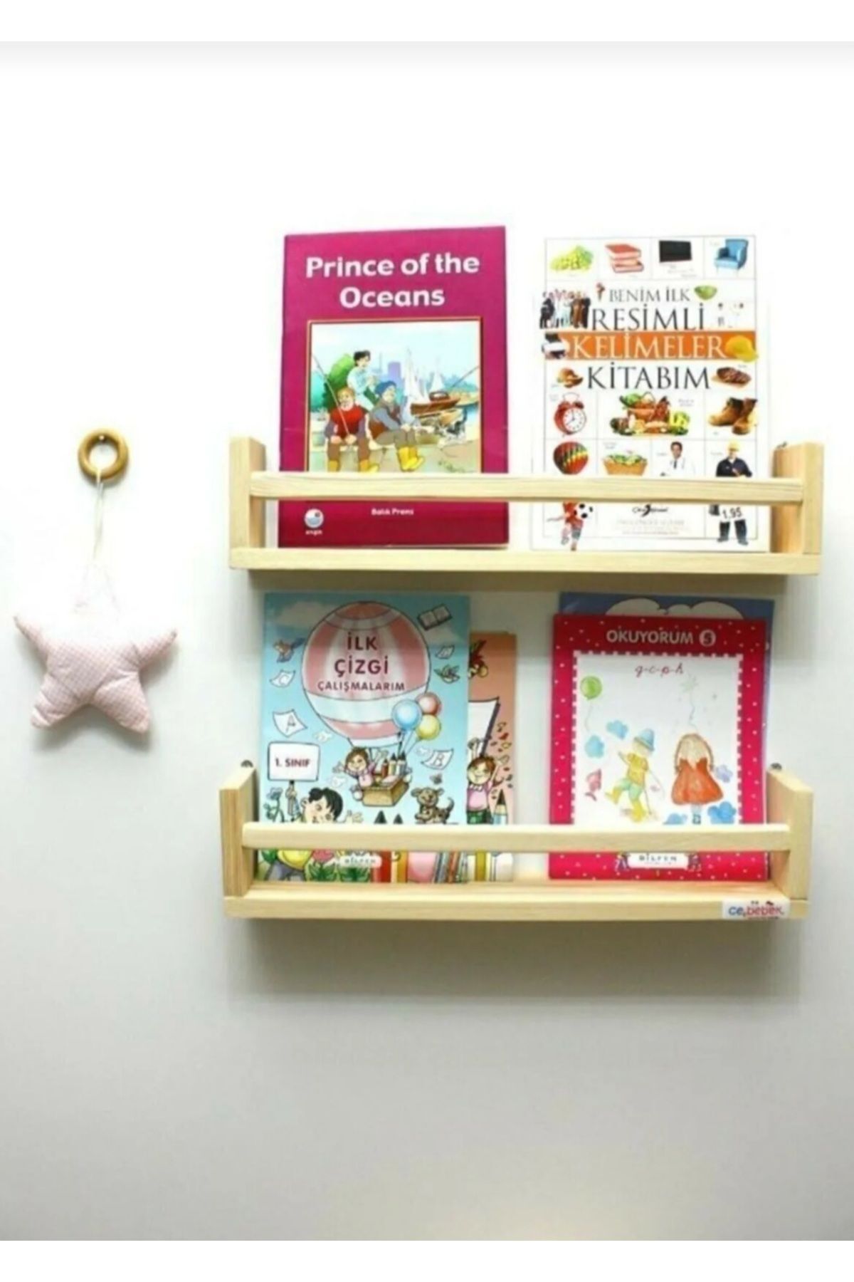 Montessori 2'li Çocuk Odası Rafı (Derinlik 8 cm)