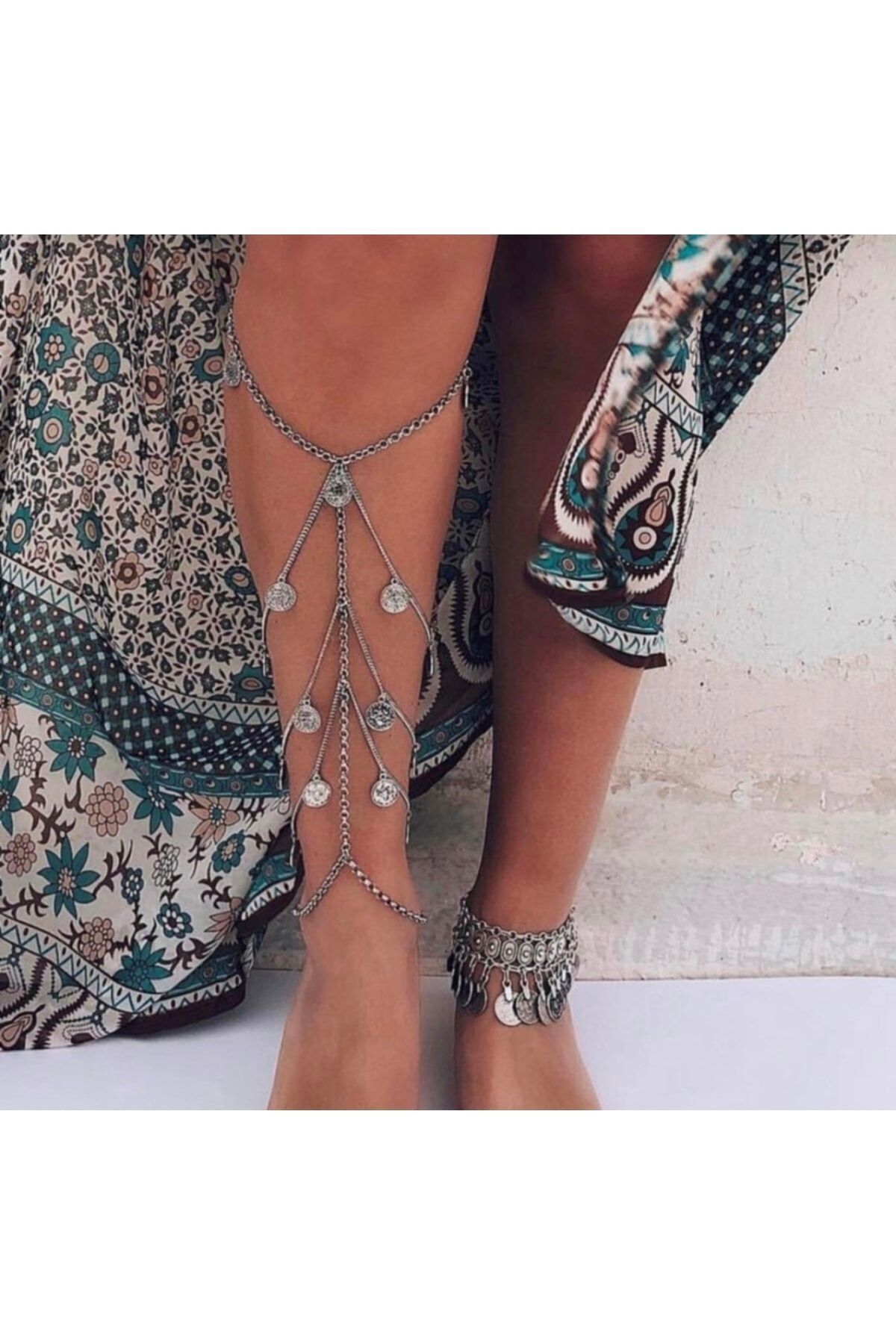 pop up store Gümül Renk Gladyatör Model Halhal / Bacak Aksesuarı