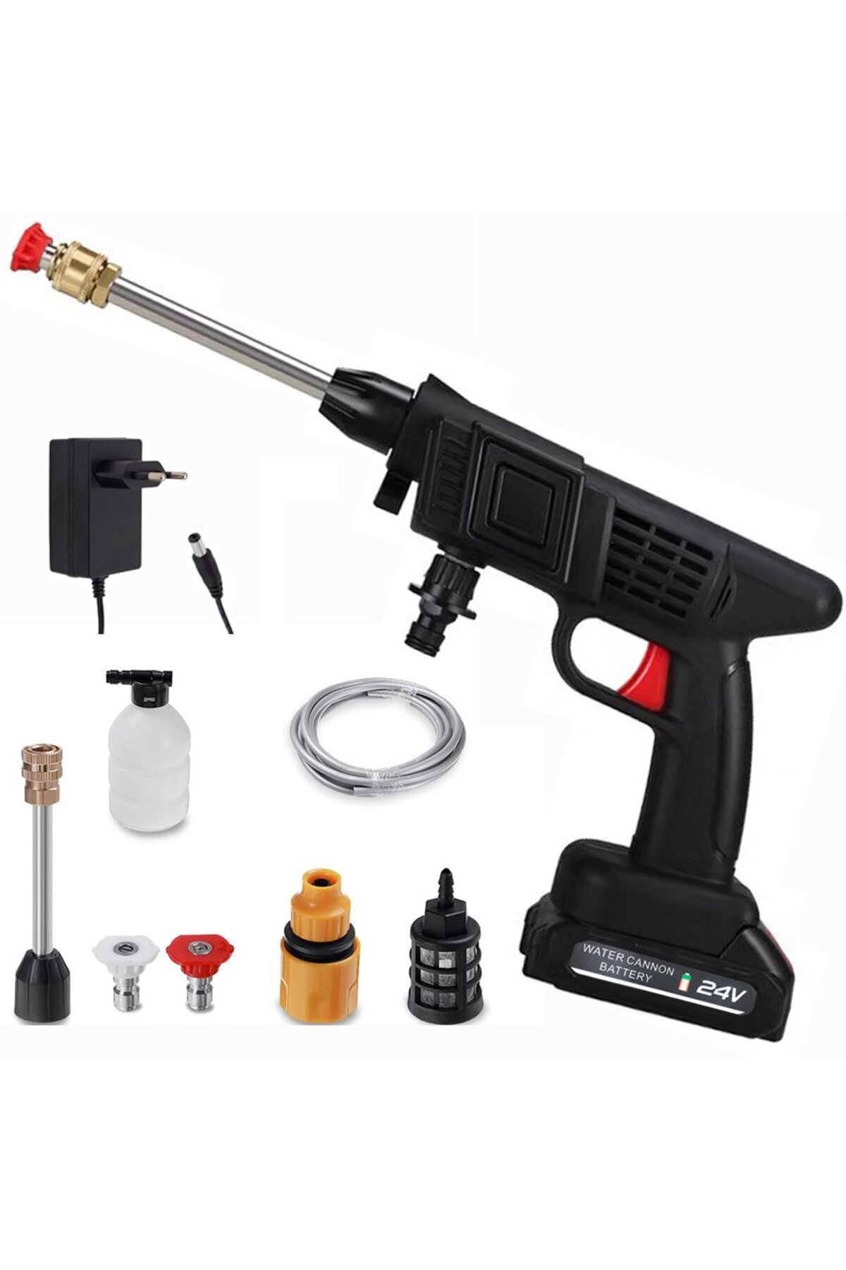 newnet Şarjlı Yüksek Basınçlı Oto Araba Yıkama Bahçe Yıkama ve Temizleme Tabancası Makinesi