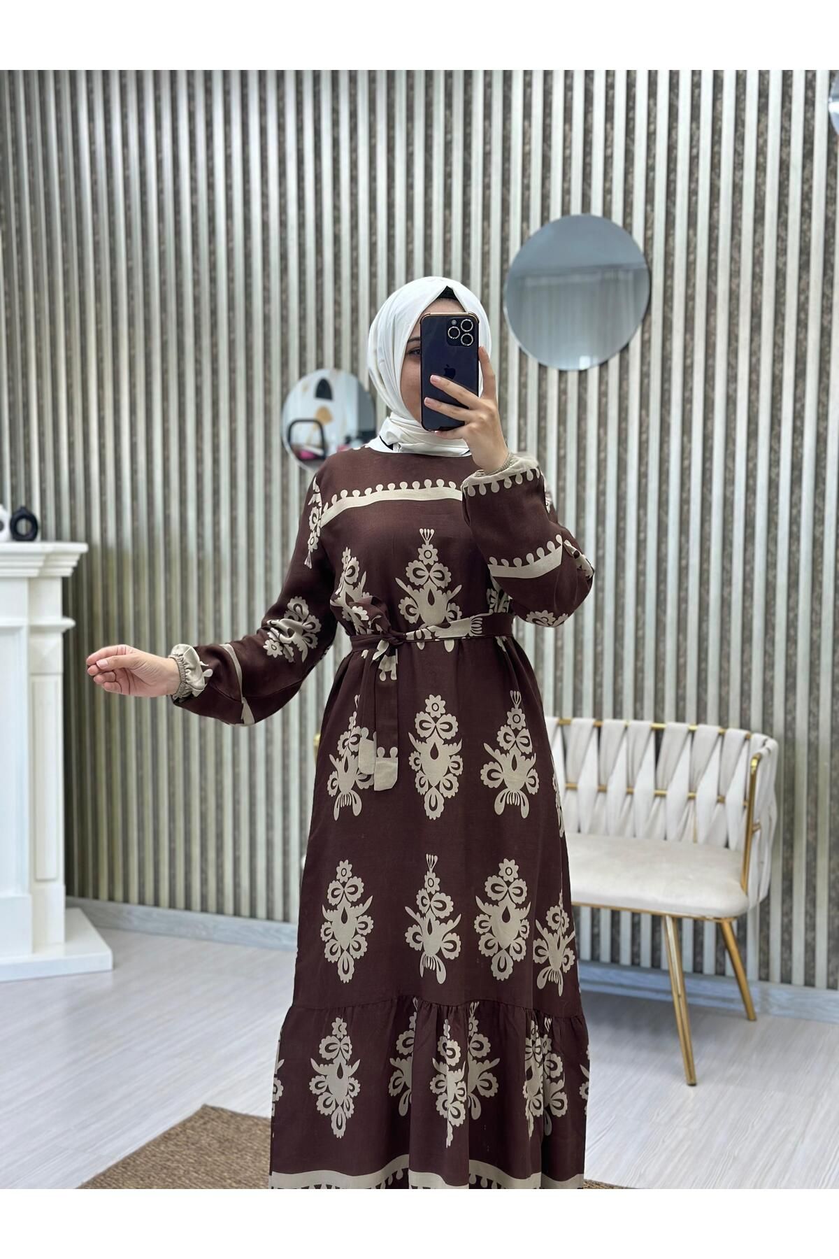 KUŞAK DETAY YAZLIK VİSCON ELBİSE