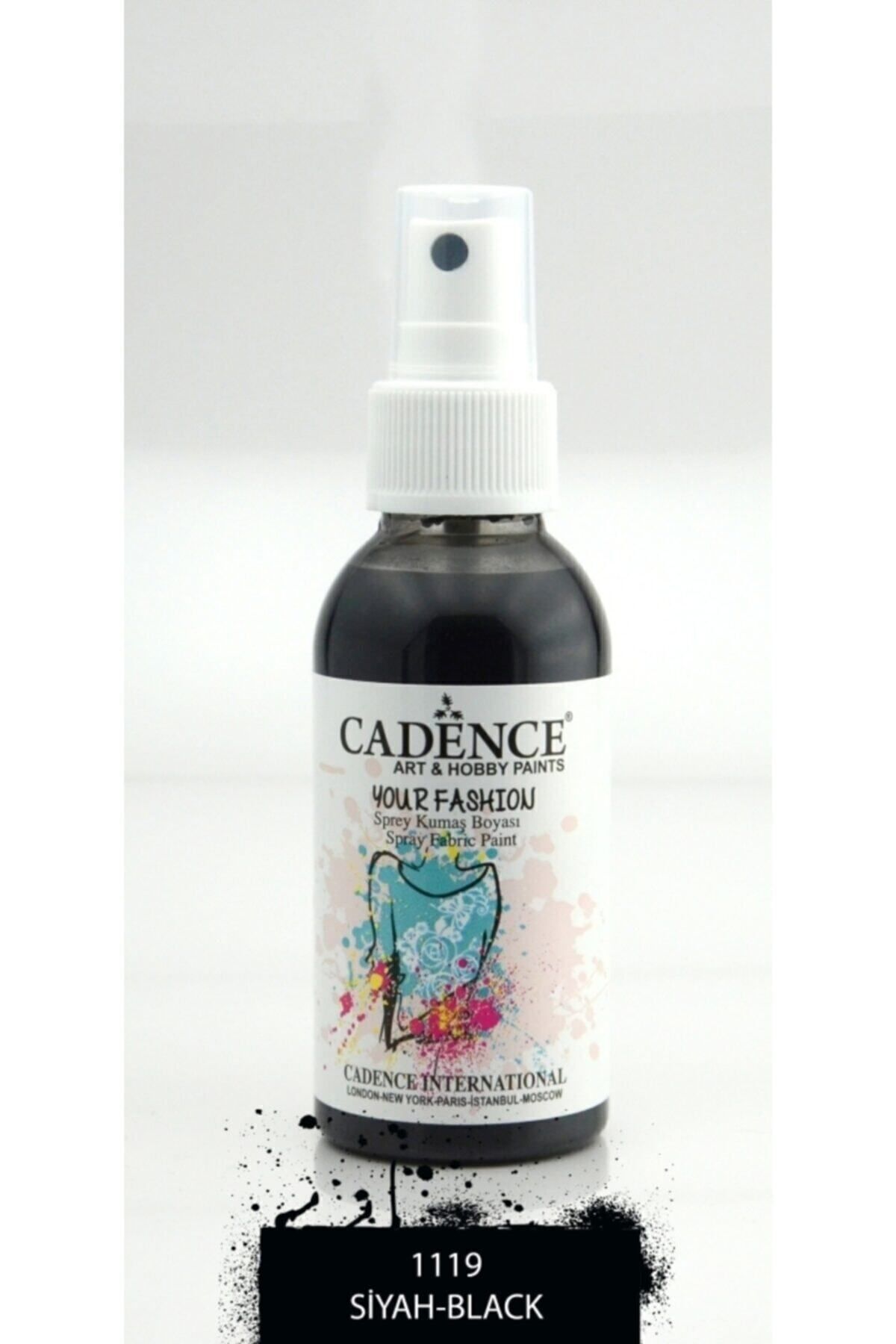 Cadence Siyah Sprey Kumaş Boyası 1119