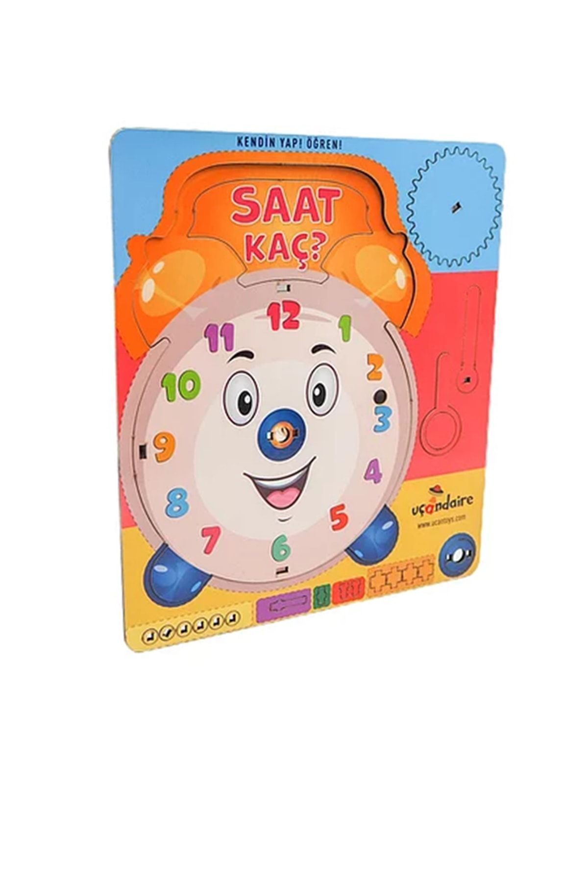 Uçandaire-Wooden Clock (Kindergarten Educational Toy) 3