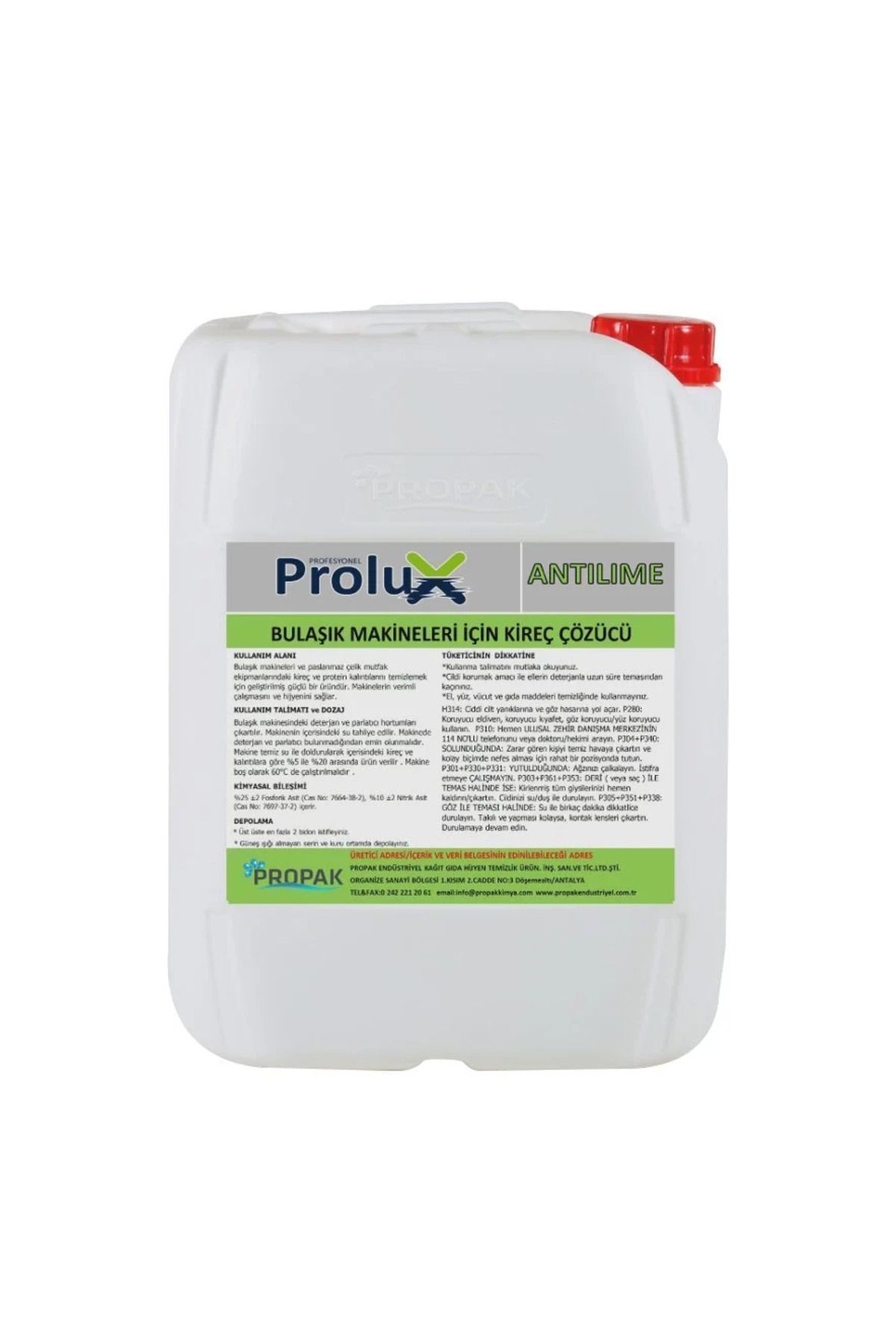 PROLÜX PROLUX BULAŞIK MAKİNELERİ İÇİN KİREÇ ÇÖZÜCÜ 5KG