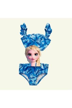Frozen Elsa Kız Çocuk Mavi Mayokini h8589