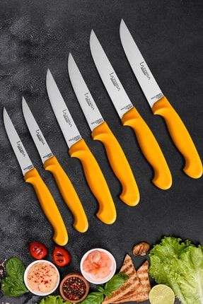 Mutfak Bıçak Seti Et Sebze Meyve Ekmek Bıçak 6 lı Gold Serisi Sebze5