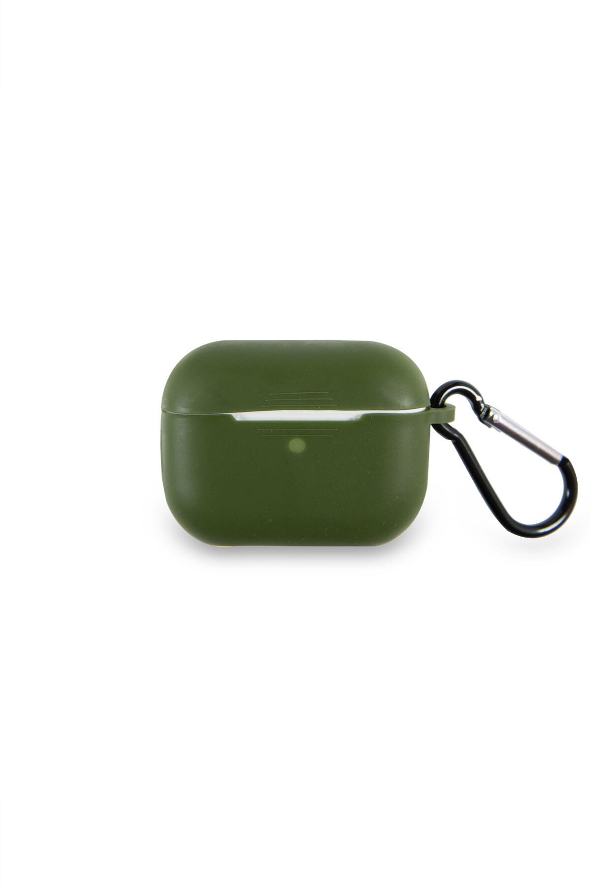 Apple Airpods Pro Renkli Ve Askılı Silikon Kılıf - Haki