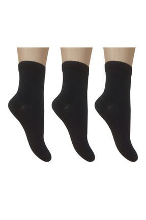 Erkek Çocuk Klasik Düz Siyah Renk Okul Çorap 3'lü Set M0C0101-0167-3