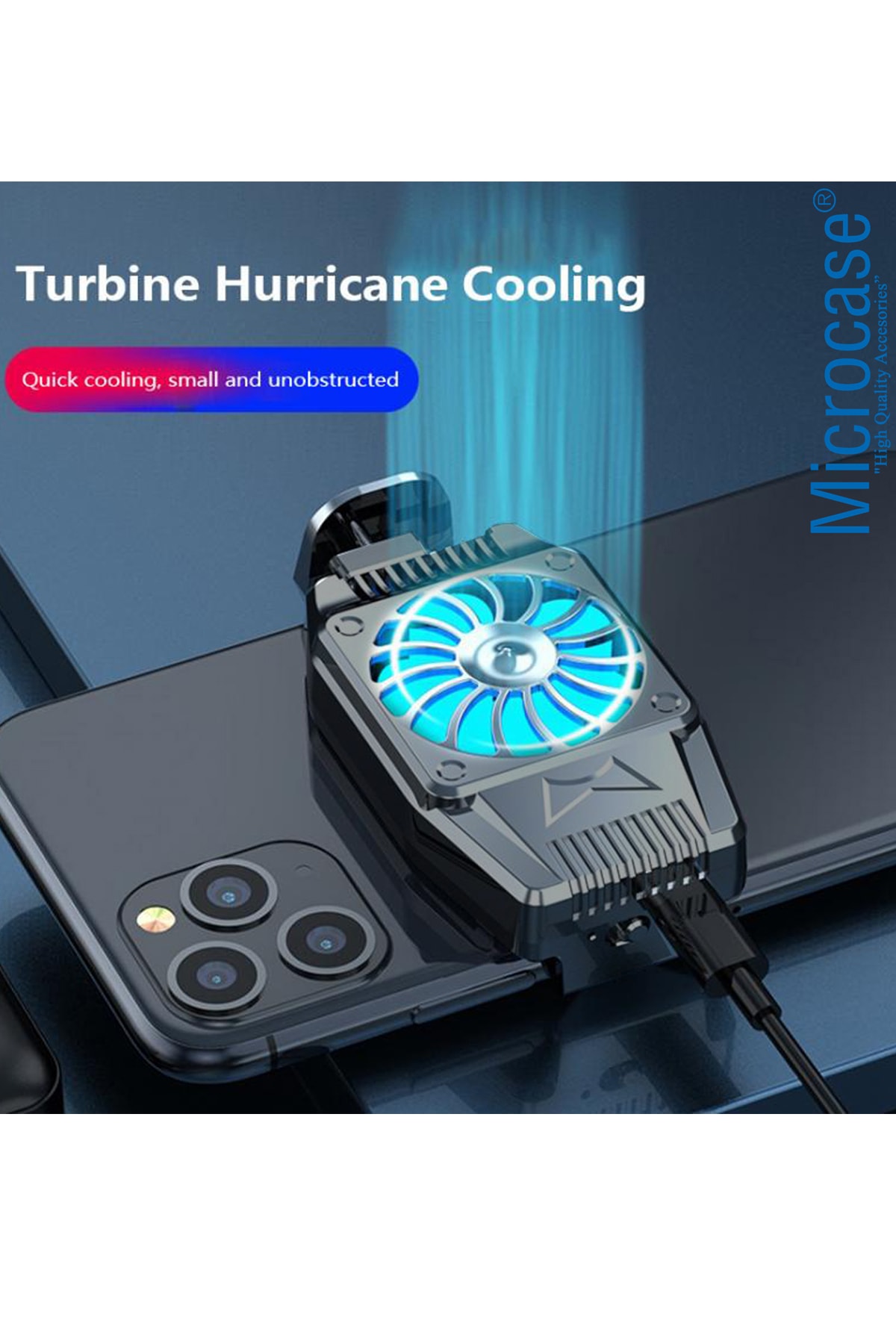 4.7 - 6.5 Inç Telefonlar Için Ledli Soğutucu Fan 300 Mah Pil 4500 Rpm - Al2657 3
