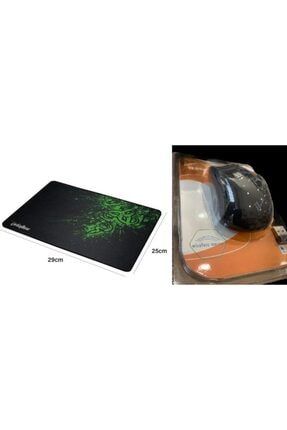 Kaliteli Kablosuz Wireless Mouse + Kaydırmaz Dikişli Razer Pad Gaming Ped 25cm 2li Set TRENDATAEXPMOUSESET13